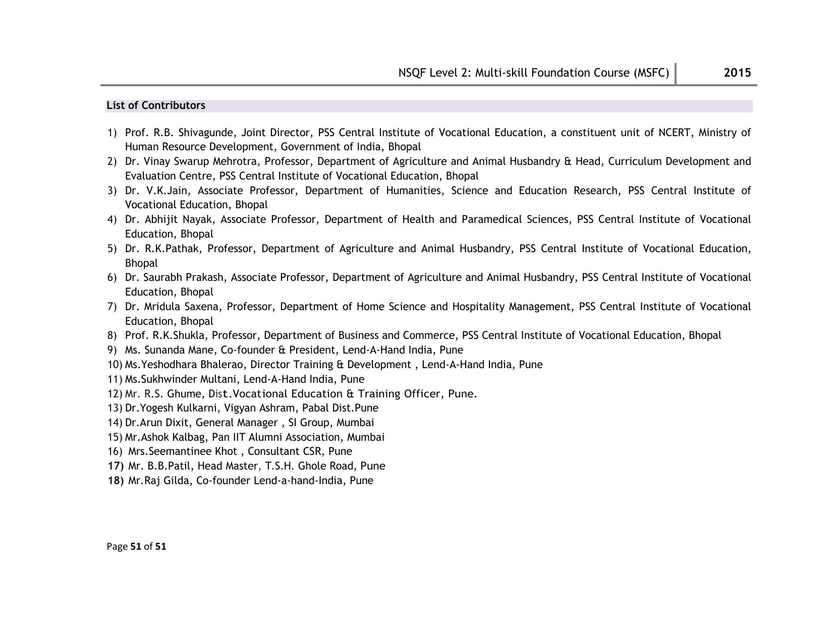 Maharashtra SSC Multi Skill Foundation Course (MSFC) Level I Syllabus - Page 104