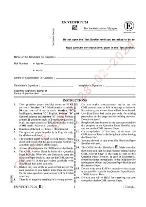 AISSEE Class IX English Set E 2024 Question Paper