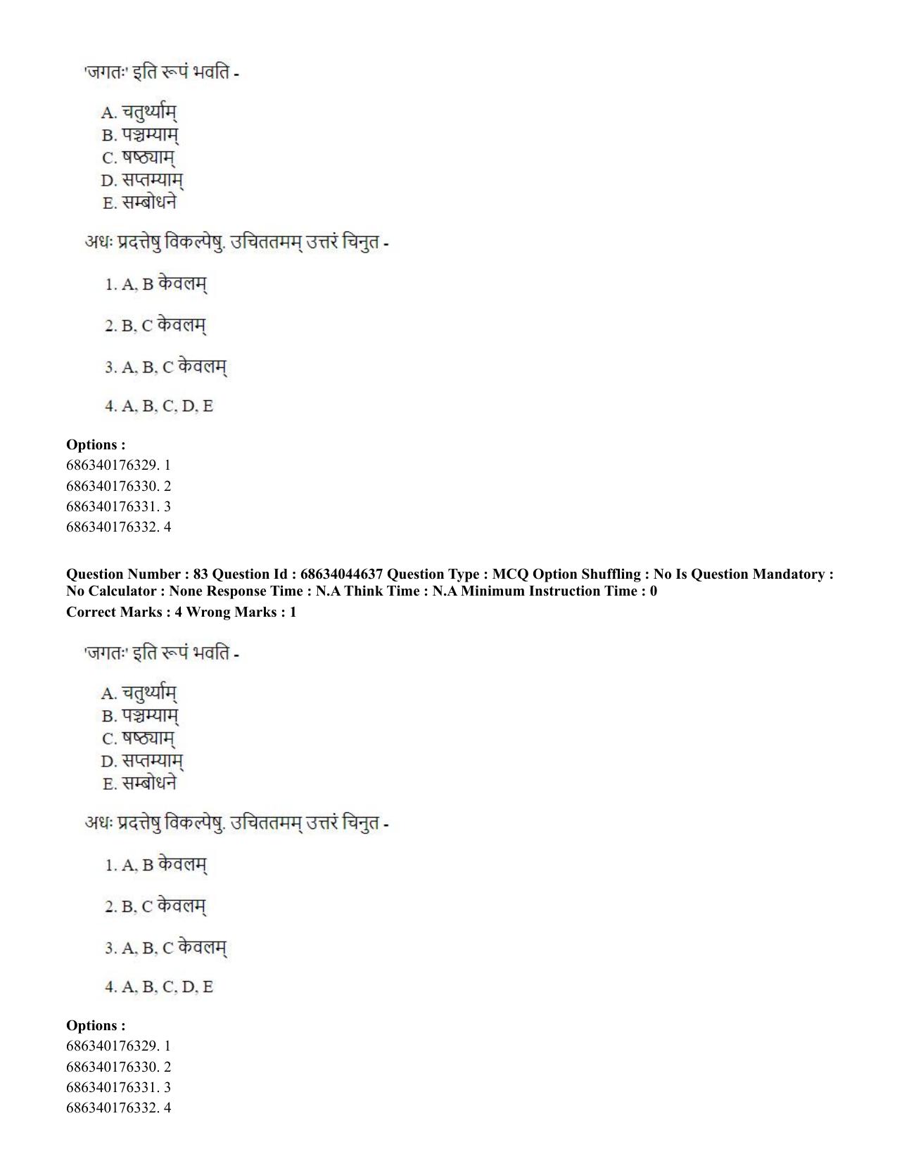 CUET PG 2023: ACQP25 - Vyakaran (BHU) (Hin)- Shift 3 (30-06-2023) Question Paper - Page 120