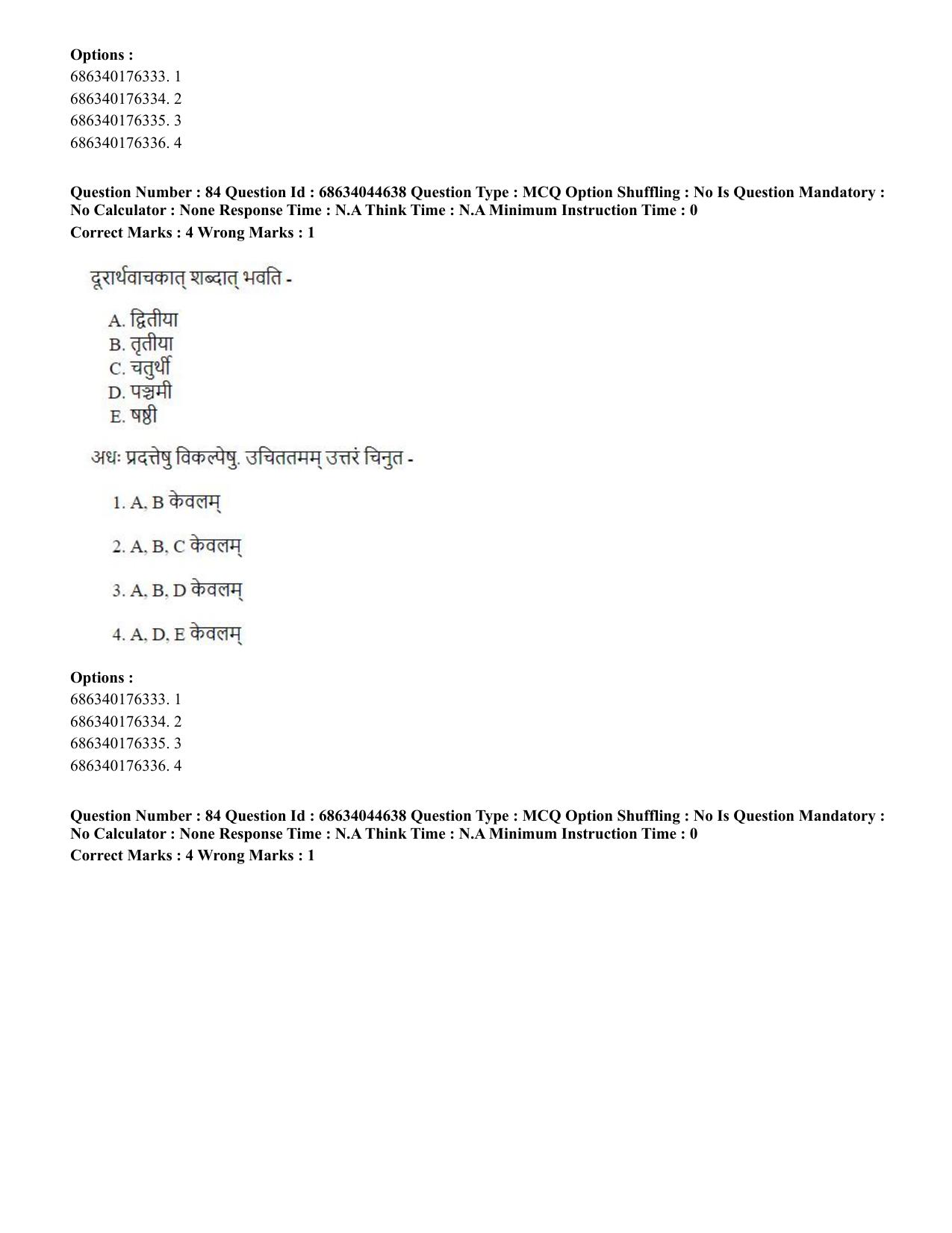 CUET PG 2023: ACQP25 - Vyakaran (BHU) (Hin)- Shift 3 (30-06-2023) Question Paper - Page 122