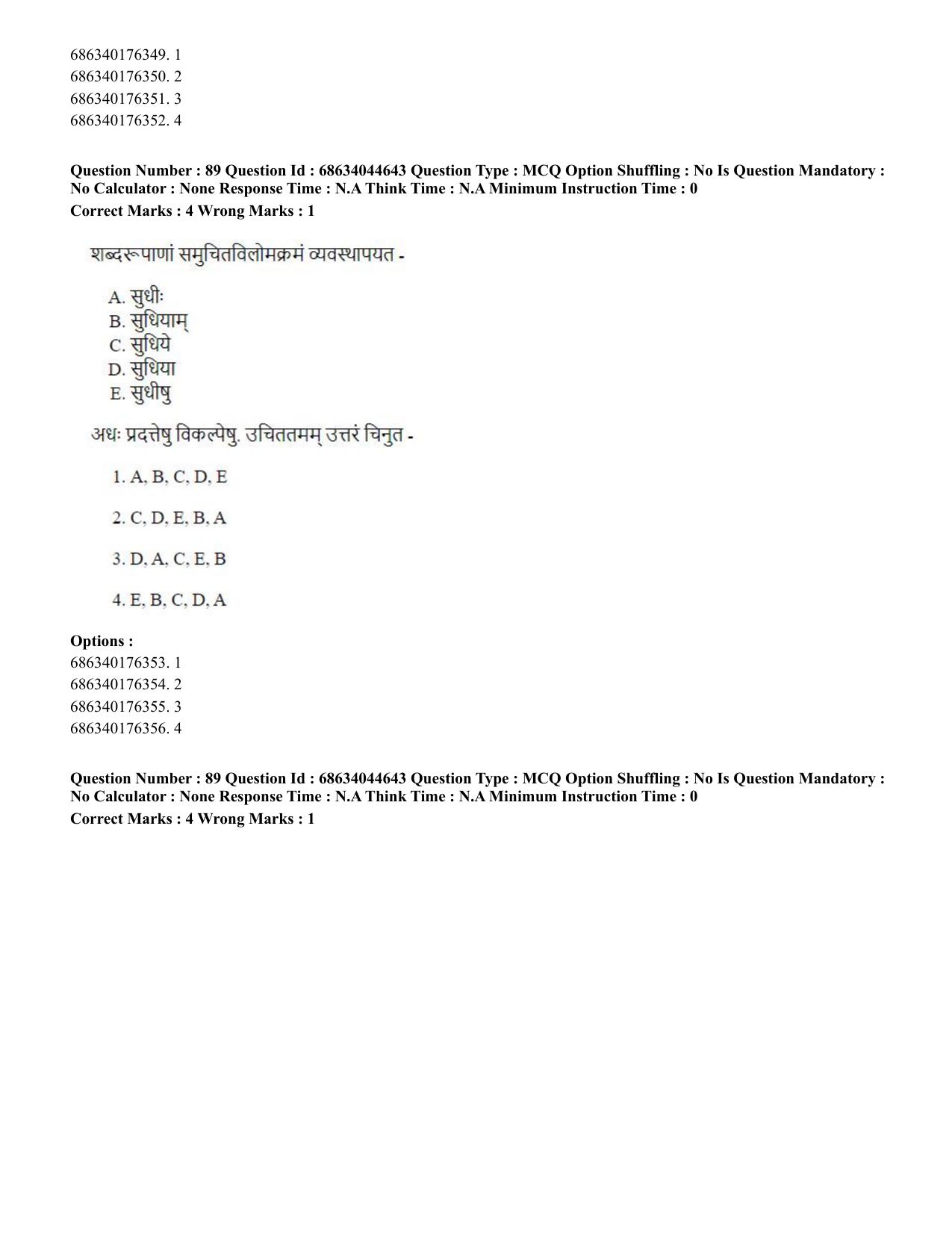 CUET PG 2023: ACQP25 - Vyakaran (BHU) (Hin)- Shift 3 (30-06-2023) Question Paper - Page 131