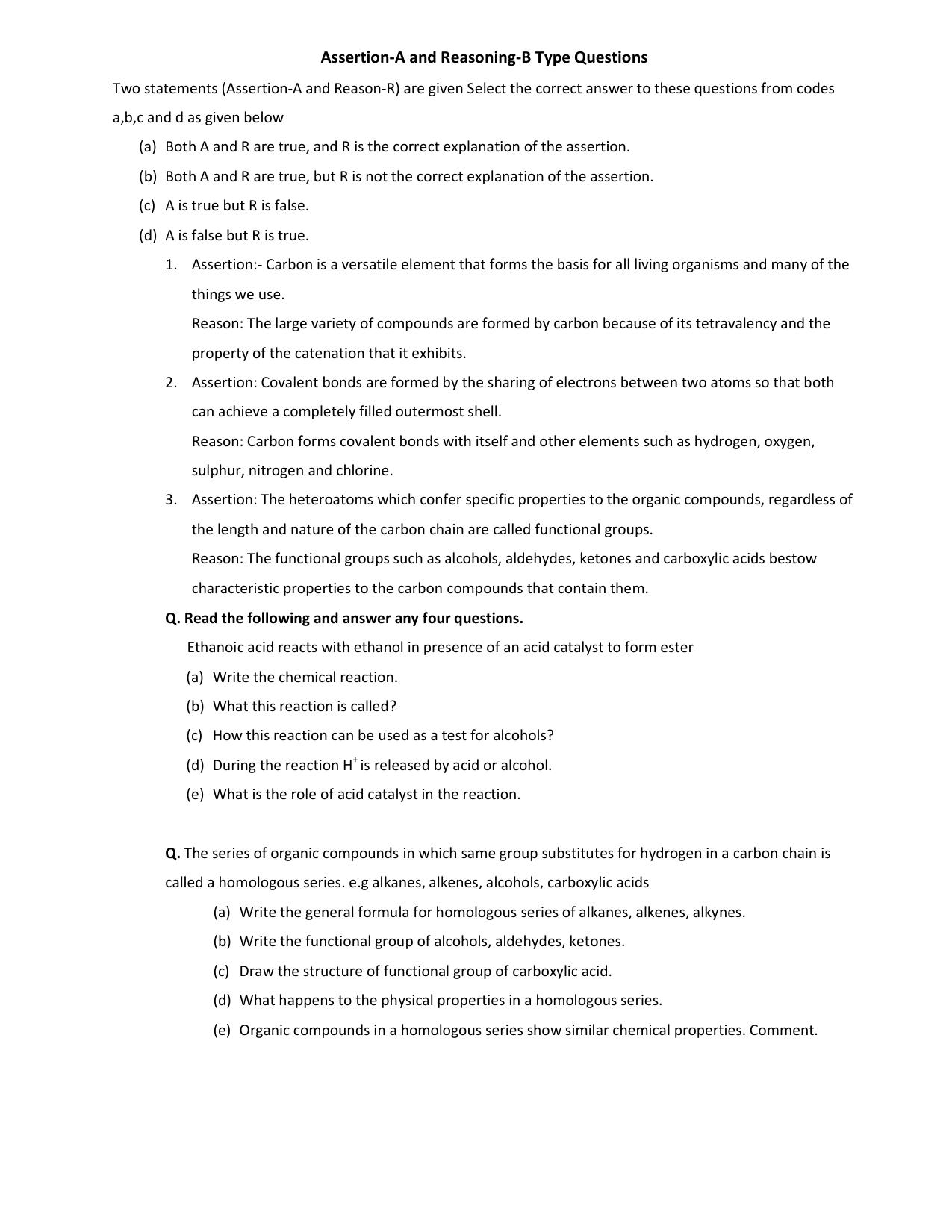 JKBOSE Class 10 Carbon and its Compounds (Chemistry) Question Bank - Page 4