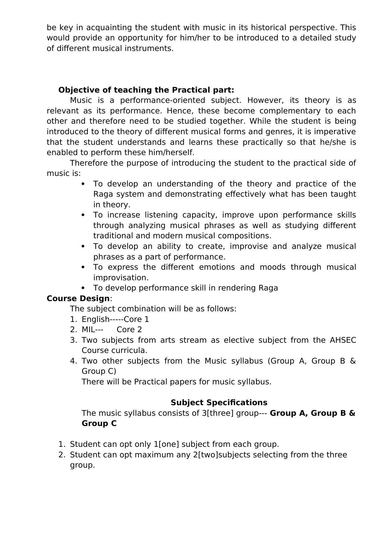 AHSEC 1st Year Kathak Dance Syllabus - Page 2