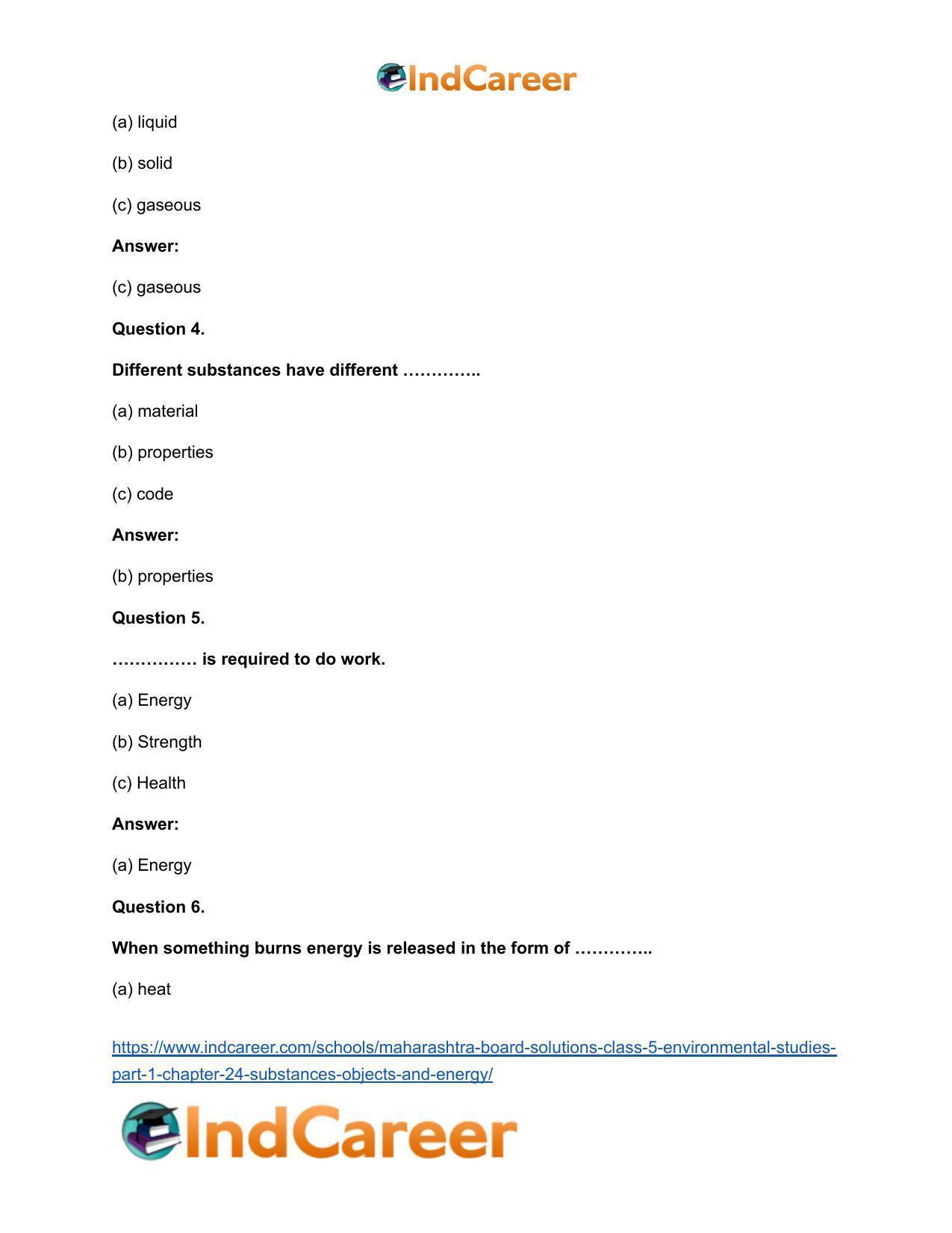 Maharashtra Board Solutions Class 5-Environmental Studies (Part 1): Chapter 24- Substances, Objects and Energy - Page 6