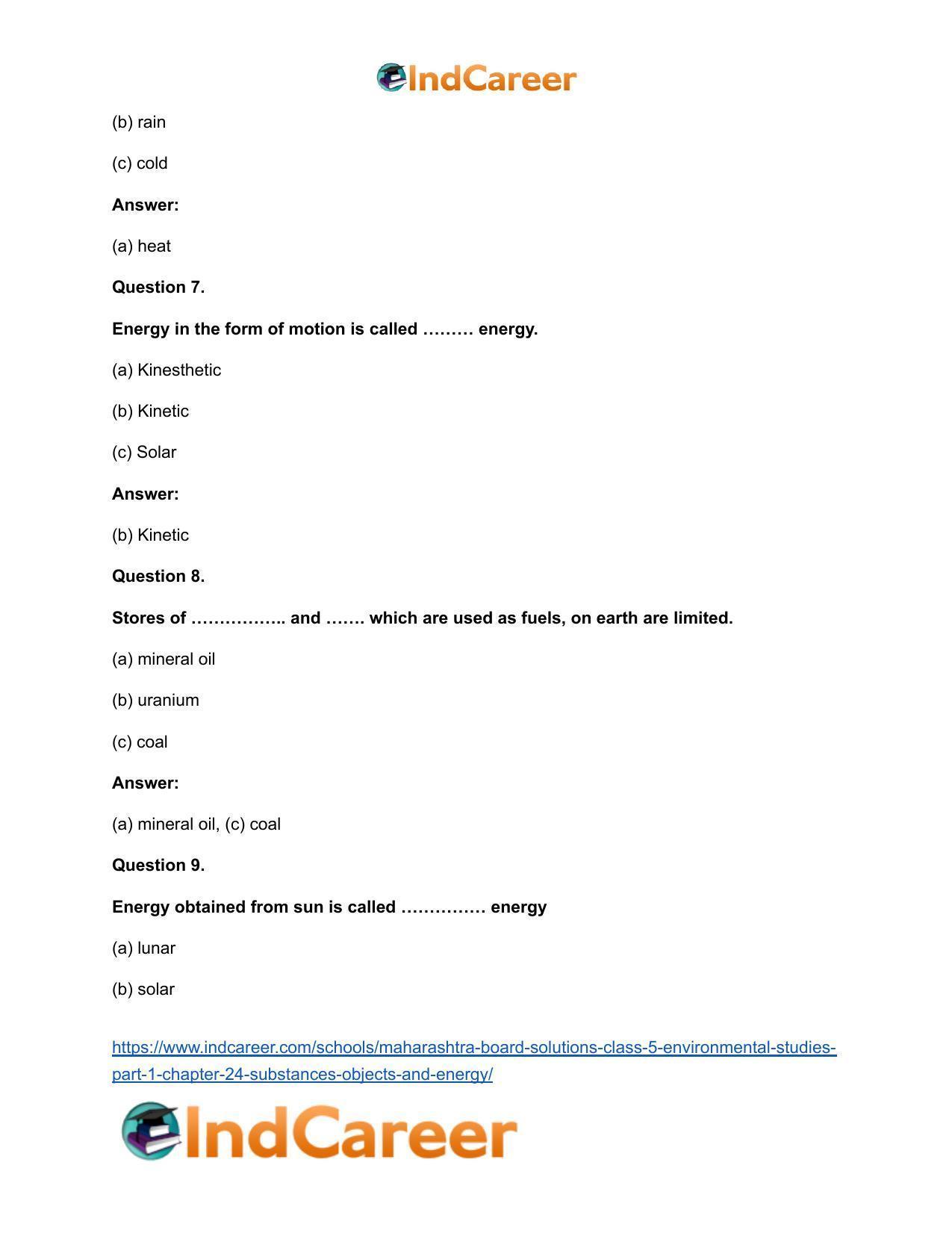 Maharashtra Board Solutions Class 5-Environmental Studies (Part 1): Chapter 24- Substances, Objects and Energy - Page 7