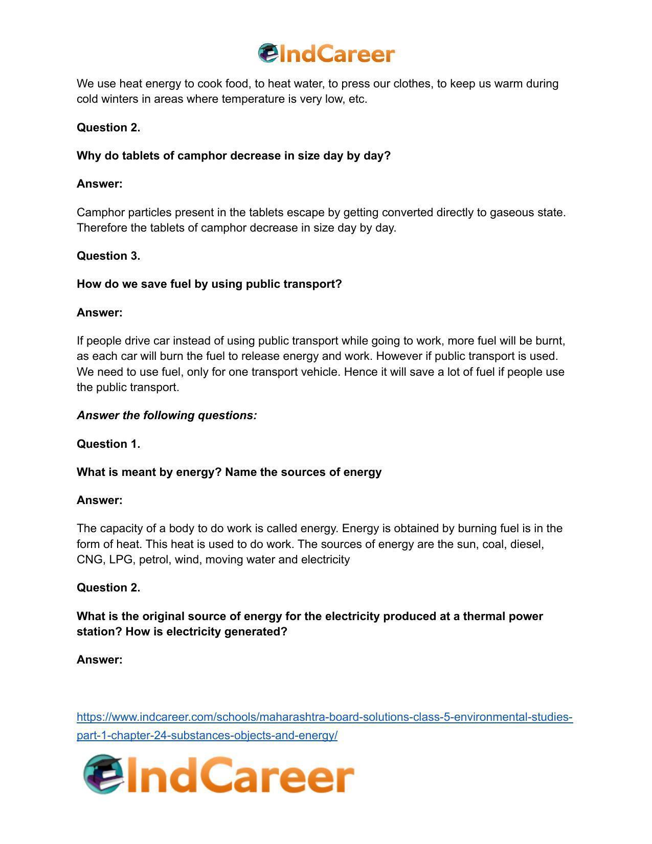 Maharashtra Board Solutions Class 5-Environmental Studies (Part 1): Chapter 24- Substances, Objects and Energy - Page 19