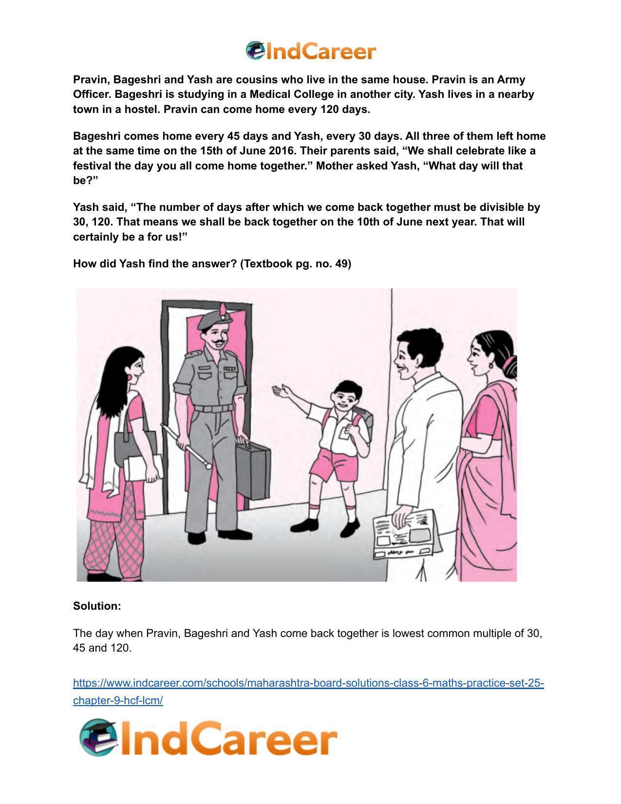 Maharashtra Board Solutions Class 6-Maths (Practice Set 25): Chapter 9- HCF-LCM - Page 6