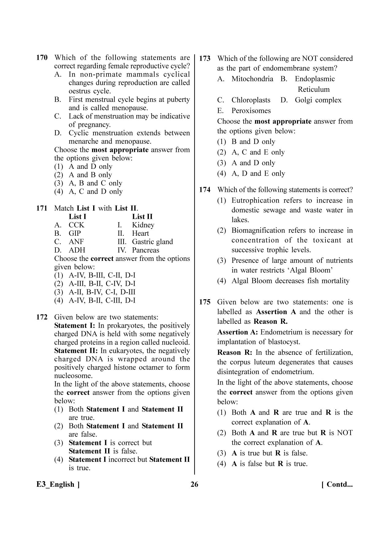 NEET 2023 G5 Official Answer Key - Page 26