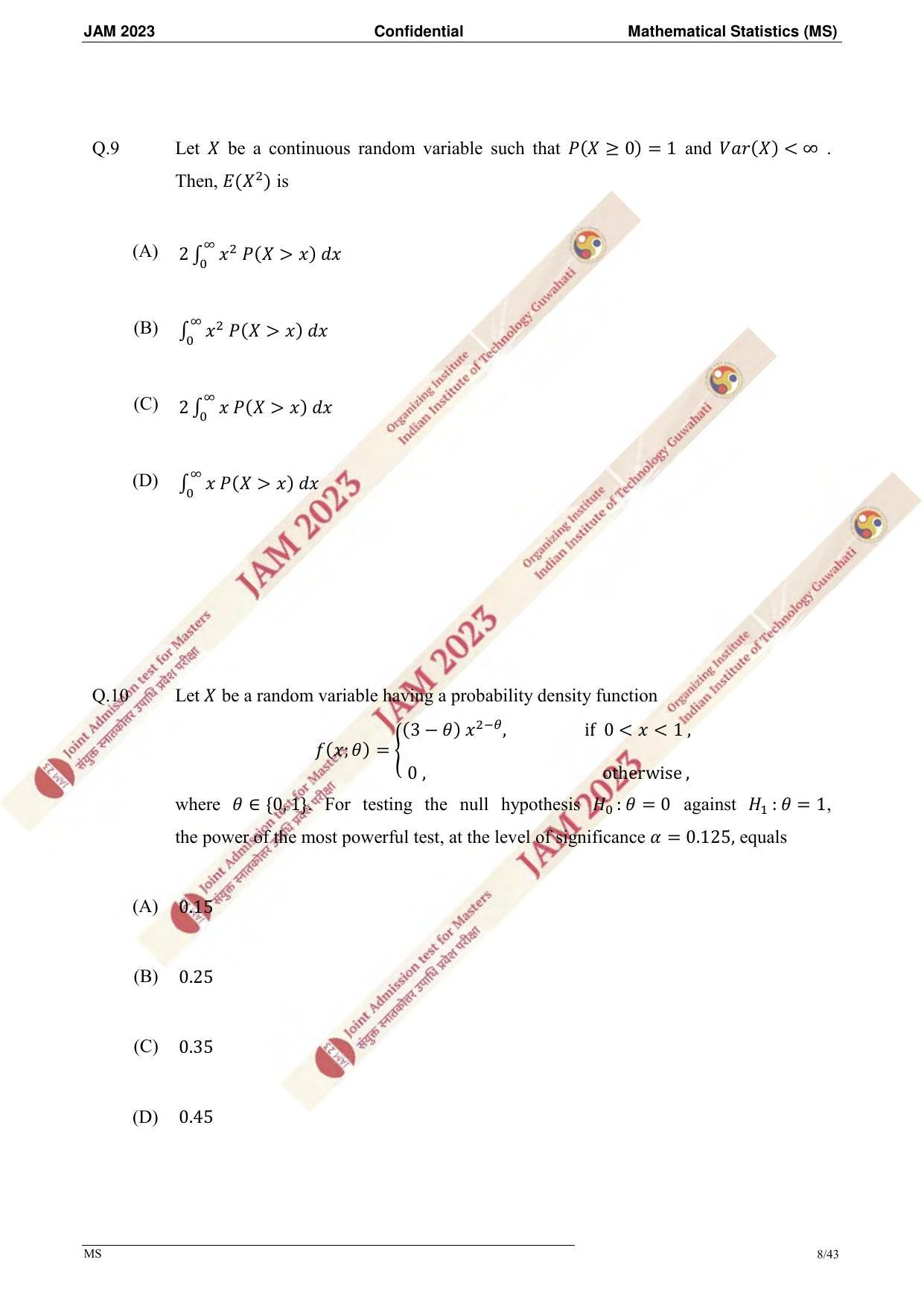 JAM 2023: MS Question Paper - Page 6