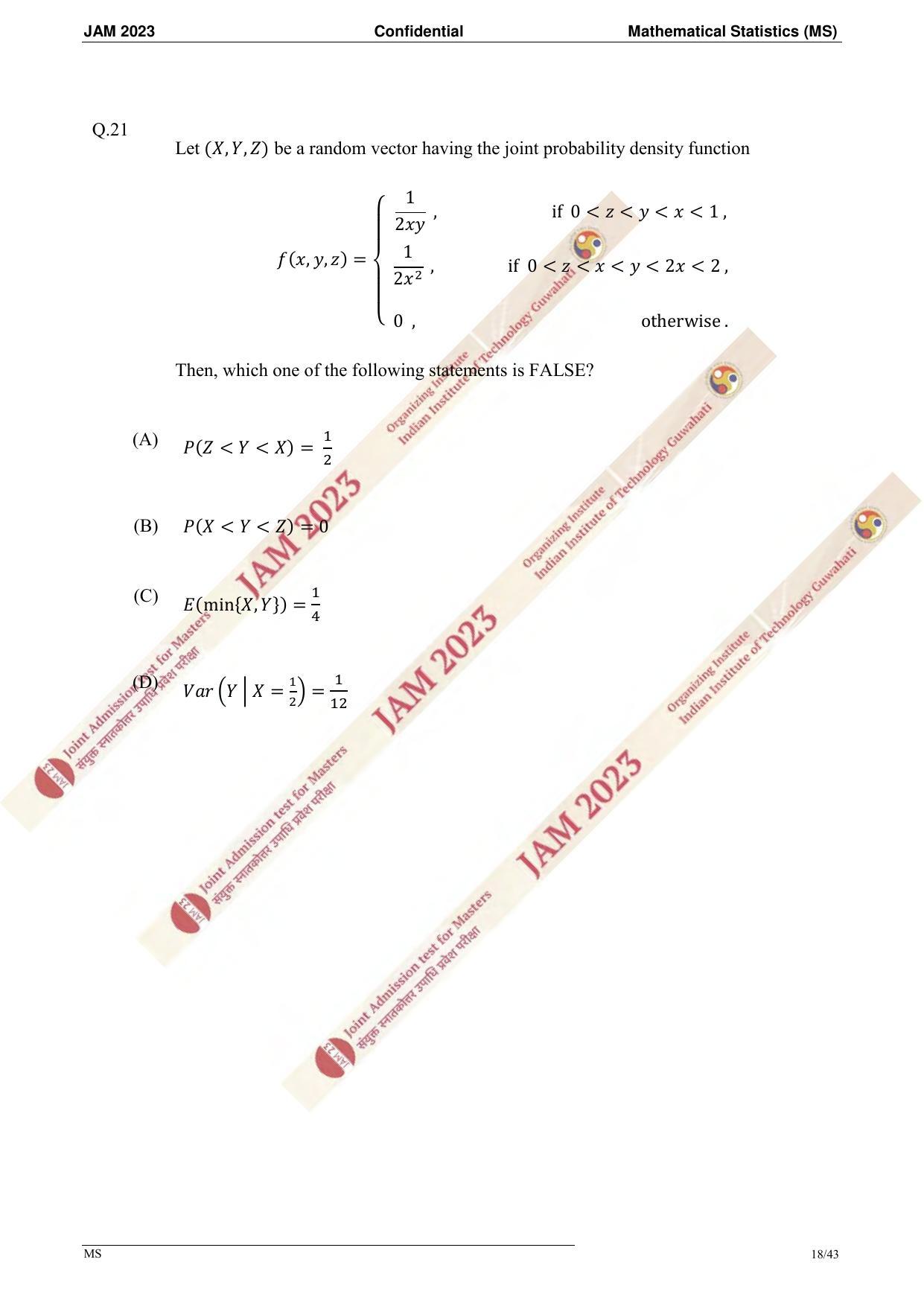 JAM 2023: MS Question Paper - Page 16