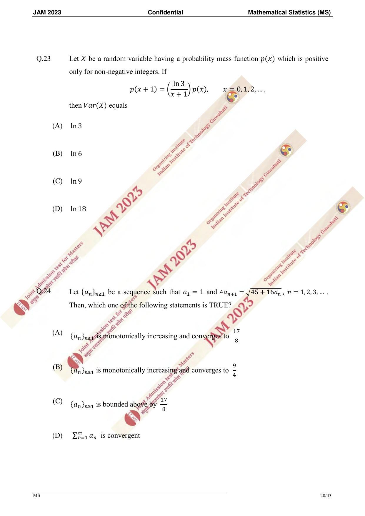 JAM 2023: MS Question Paper - Page 18