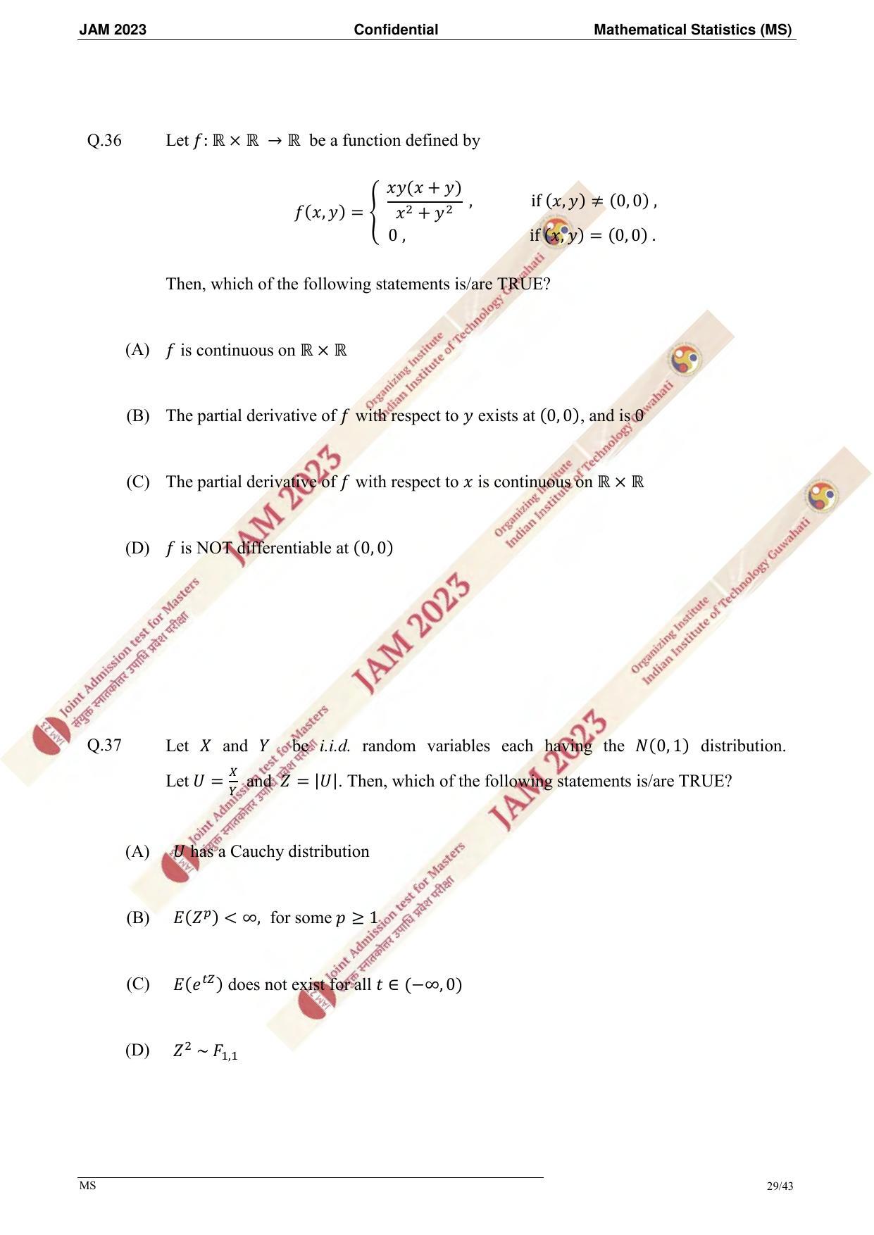 JAM 2023: MS Question Paper - Page 27