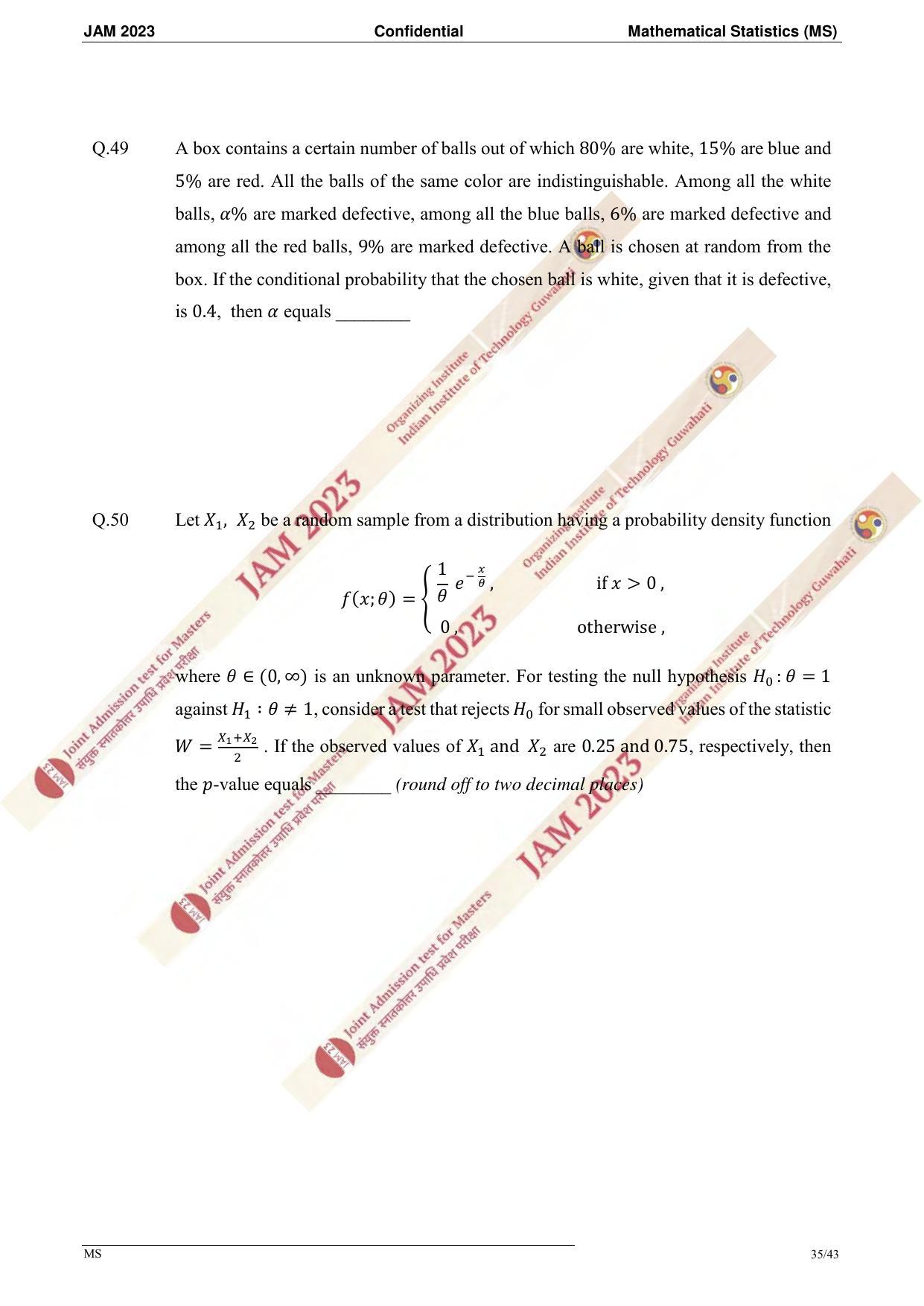 JAM 2023: MS Question Paper - Page 33