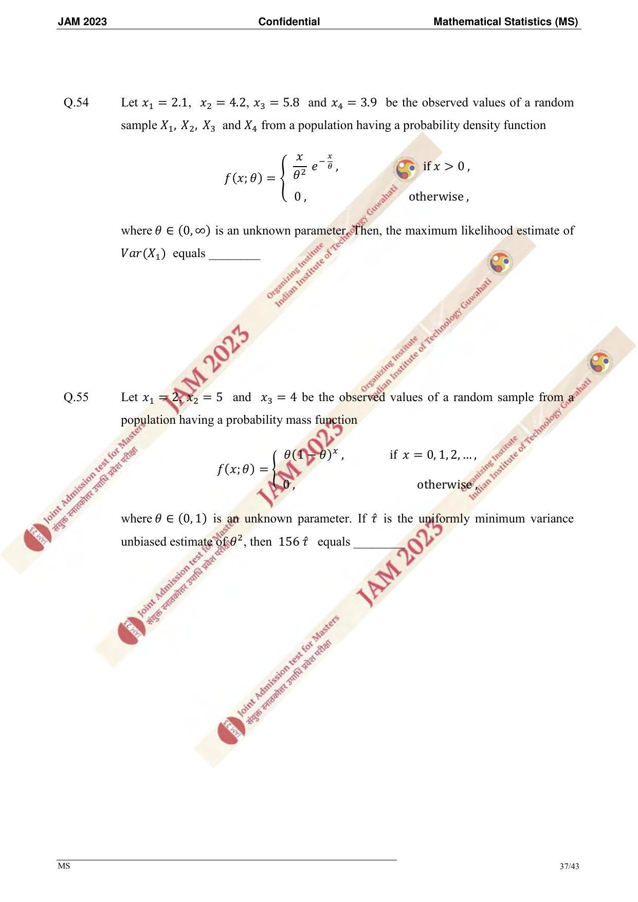JAM 2023: MS Question Paper - Page 35