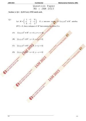 JAM 2023: MS Question Paper