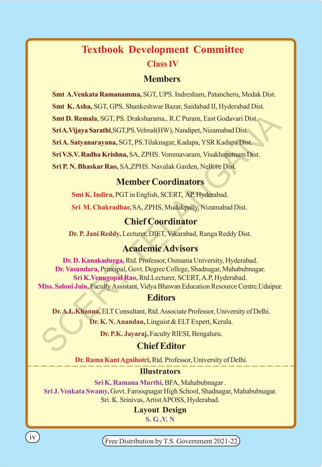 TS SCERT Class 4 English (English Medium) Text Book - Page 6