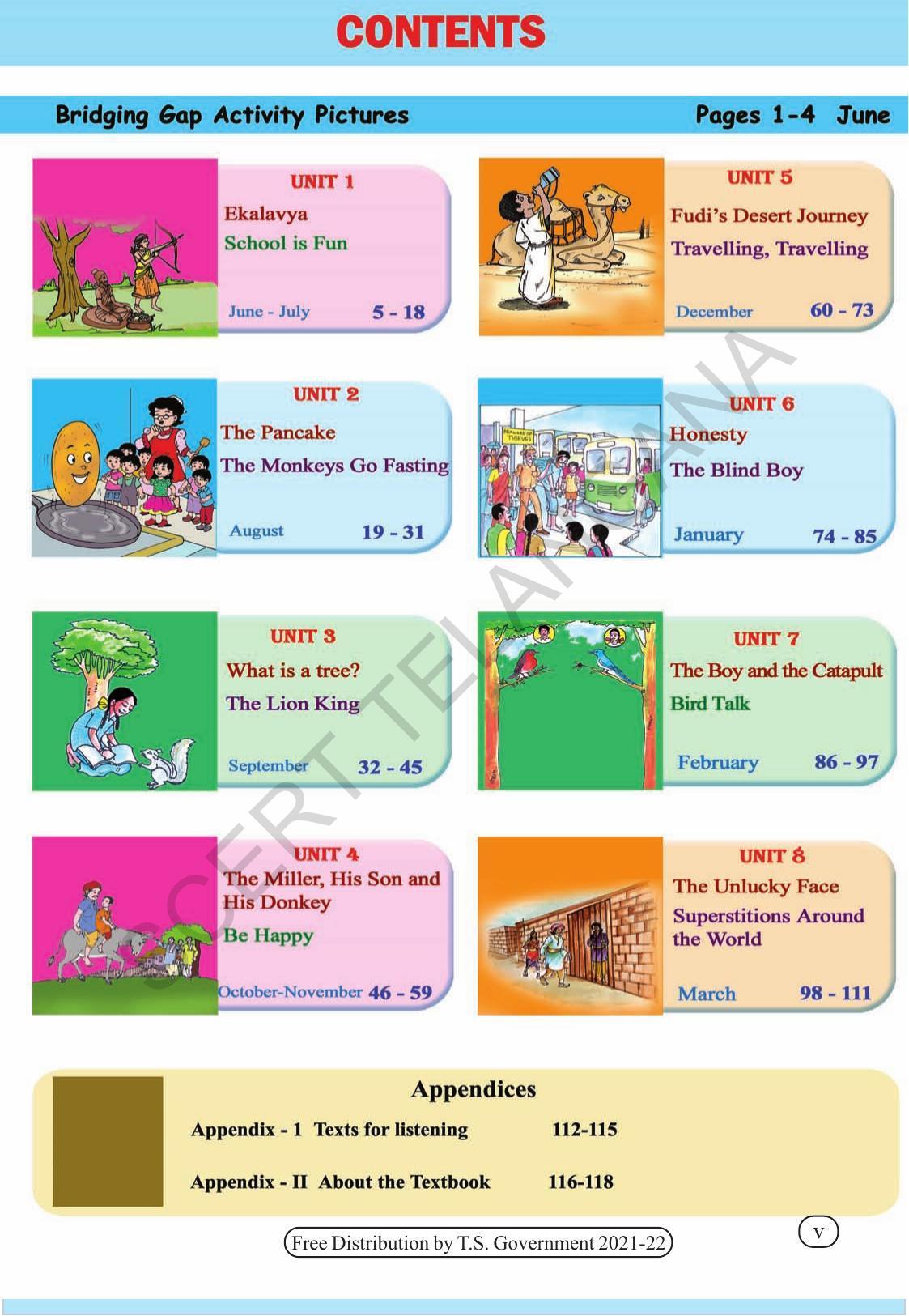 TS SCERT Class 4 English (English Medium) Text Book - Page 7