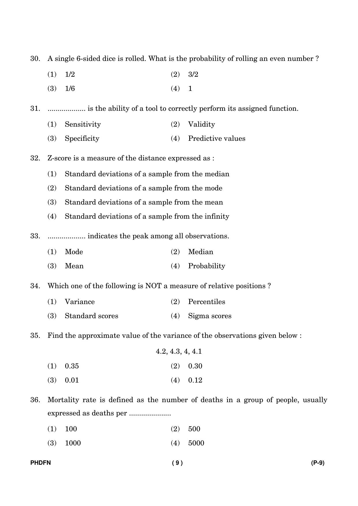 IGNOU PhD Entrance Test Ph. D. (Food & Nutrition) Entrance Test, July, 2023 Question Paper - Page 10