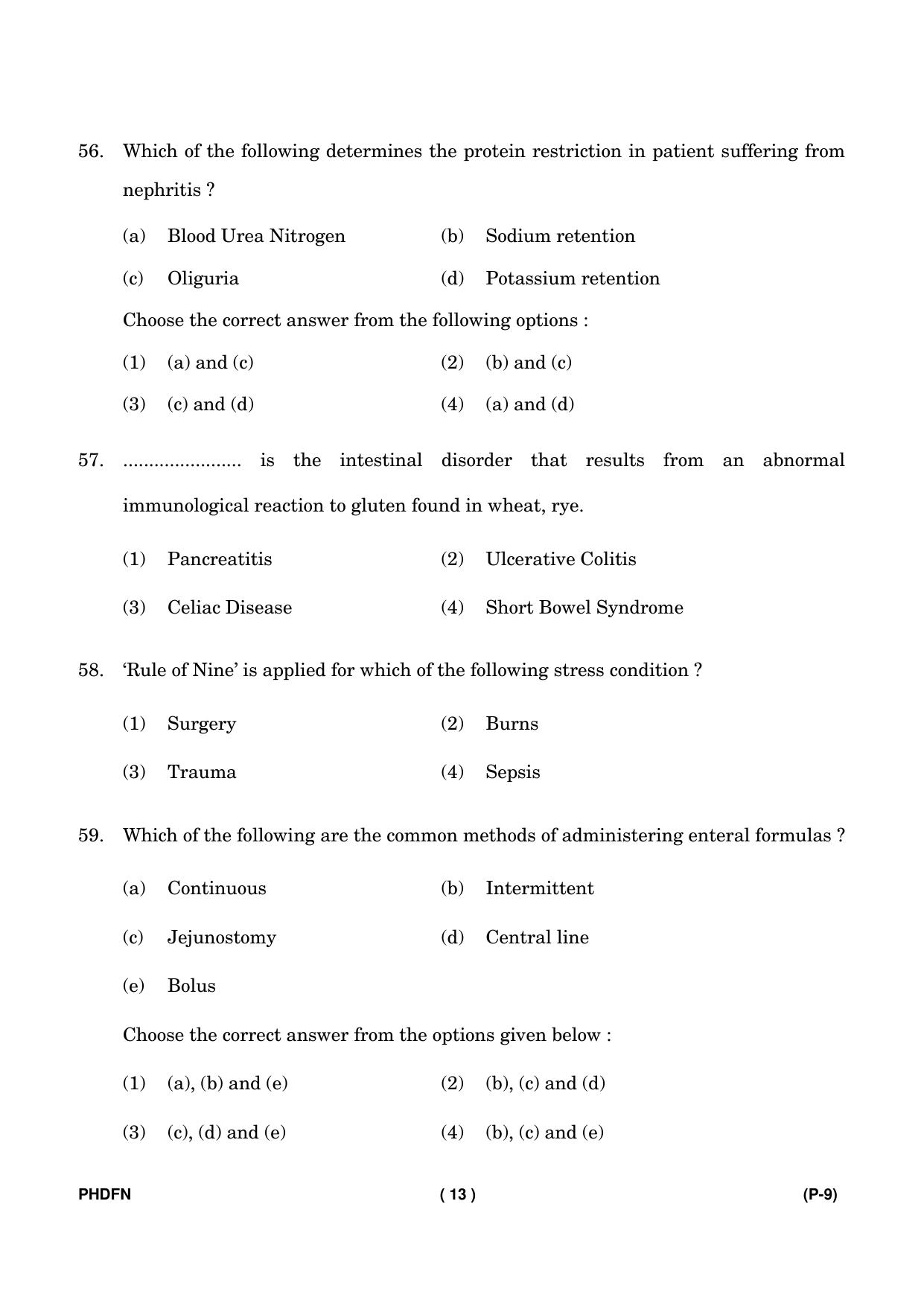 IGNOU PhD Entrance Test Ph. D. (Food & Nutrition) Entrance Test, July, 2023 Question Paper - Page 14