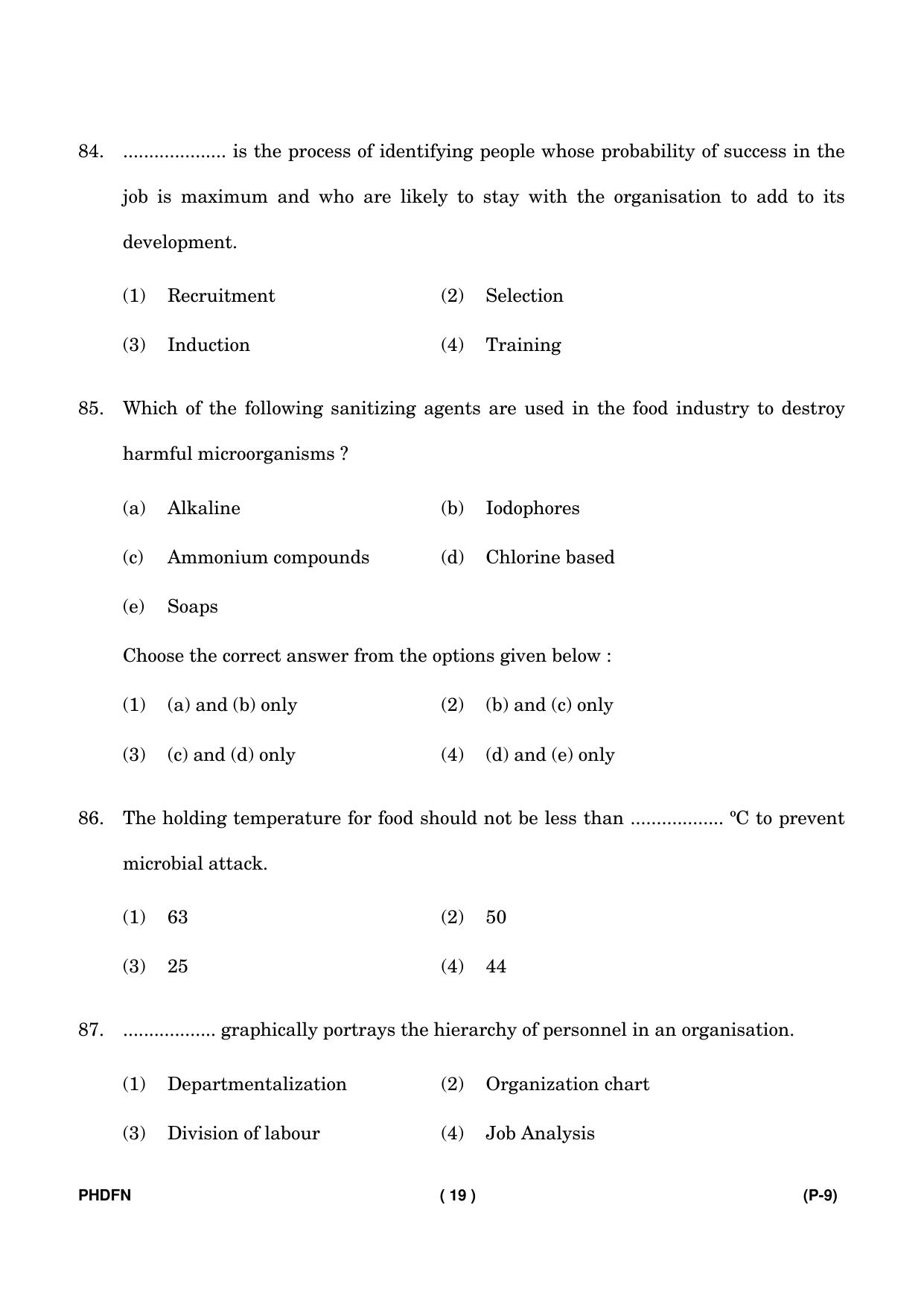IGNOU PhD Entrance Test Ph. D. (Food & Nutrition) Entrance Test, July, 2023 Question Paper - Page 20