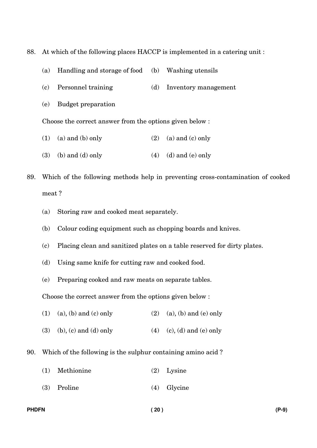 IGNOU PhD Entrance Test Ph. D. (Food & Nutrition) Entrance Test, July, 2023 Question Paper - Page 21