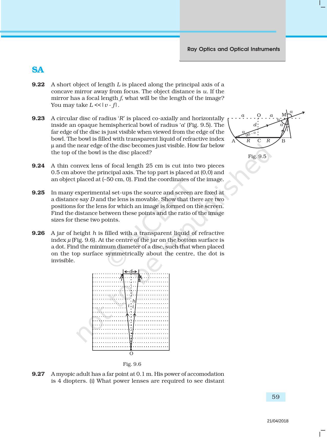 NCERT Exemplar Book for Class 12 Physics: Chapter 9 Ray Optics and Optical Instruments - Page 6
