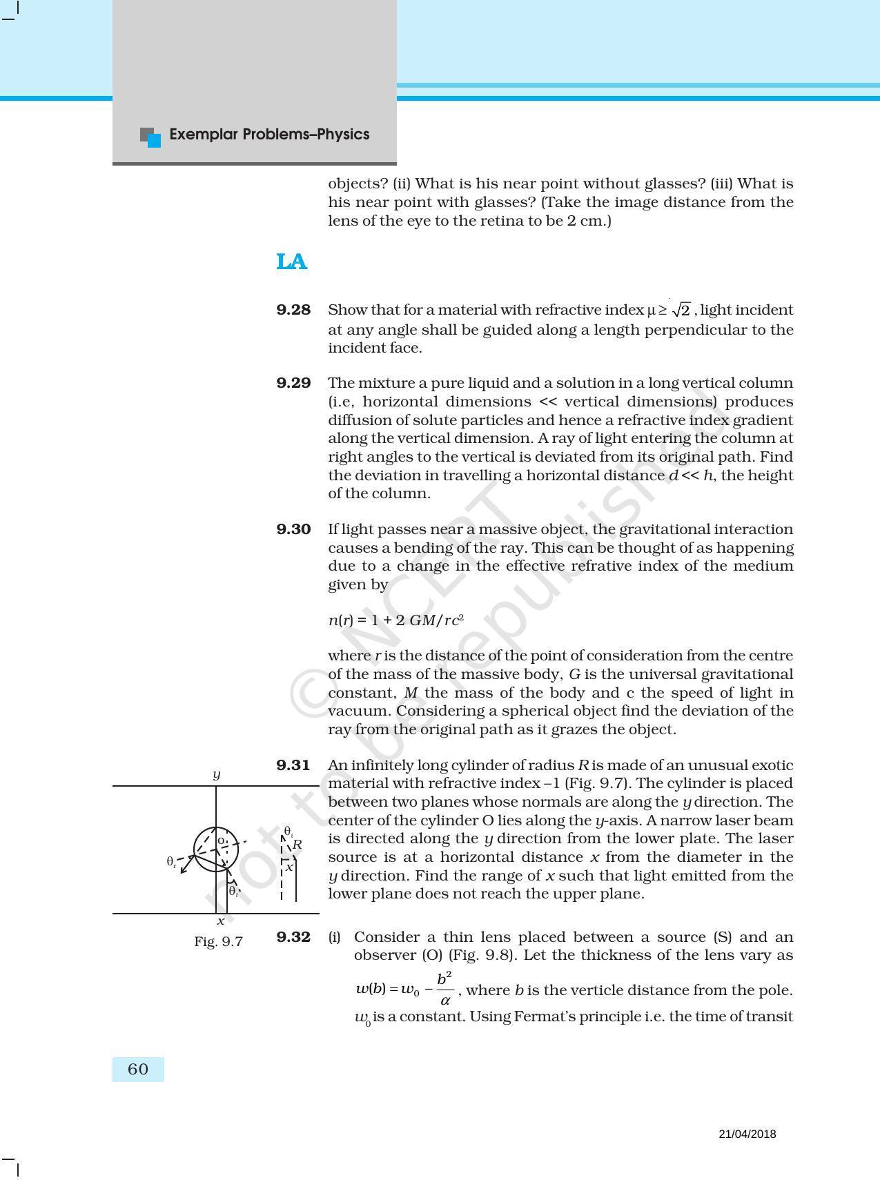 NCERT Exemplar Book for Class 12 Physics: Chapter 9 Ray Optics and Optical Instruments - Page 7