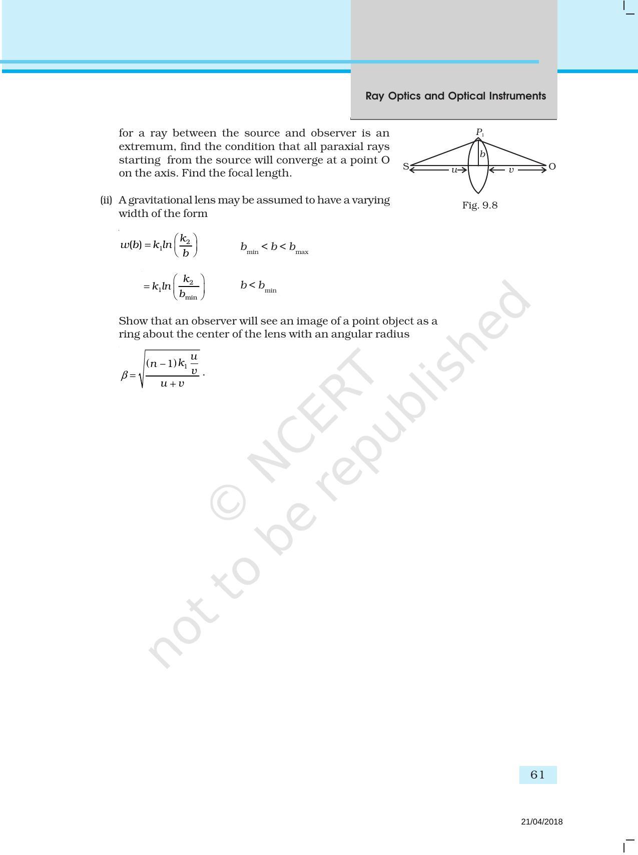 NCERT Exemplar Book for Class 12 Physics: Chapter 9 Ray Optics and Optical Instruments - Page 8