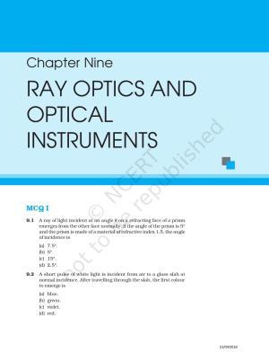NCERT Exemplar Book for Class 12 Physics: Chapter 9 Ray Optics and Optical Instruments