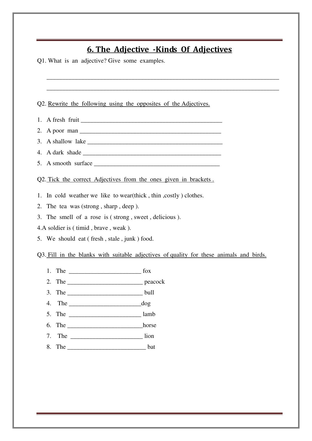 Worksheet for Class 5 English Assignment 9 - Page 12
