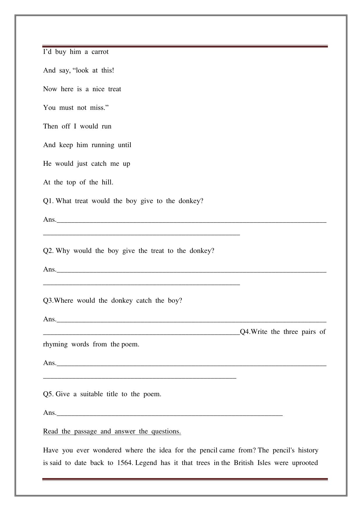 Worksheet for Class 5 English Assignment 9 - Page 14