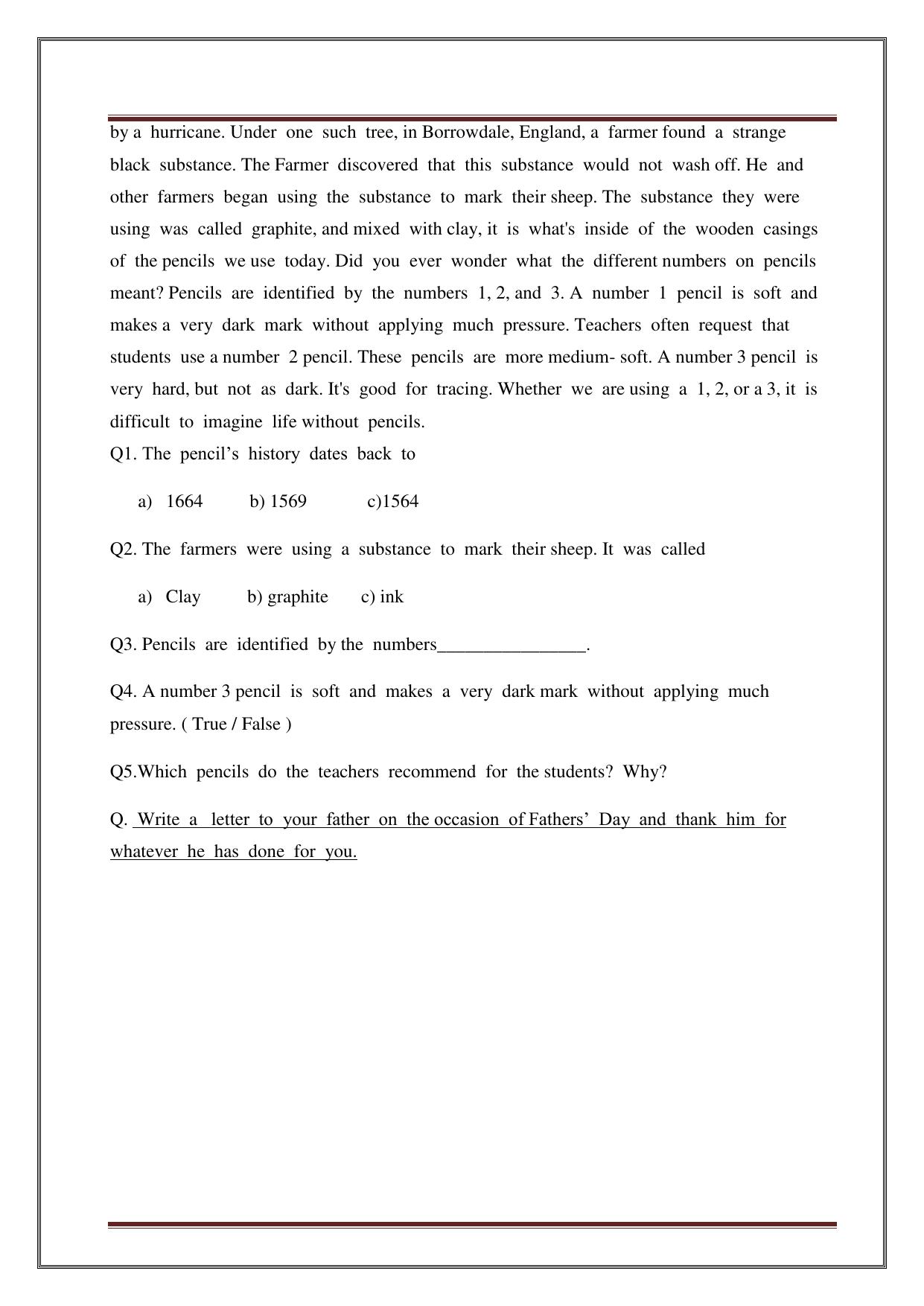 Worksheet for Class 5 English Assignment 9 - Page 15
