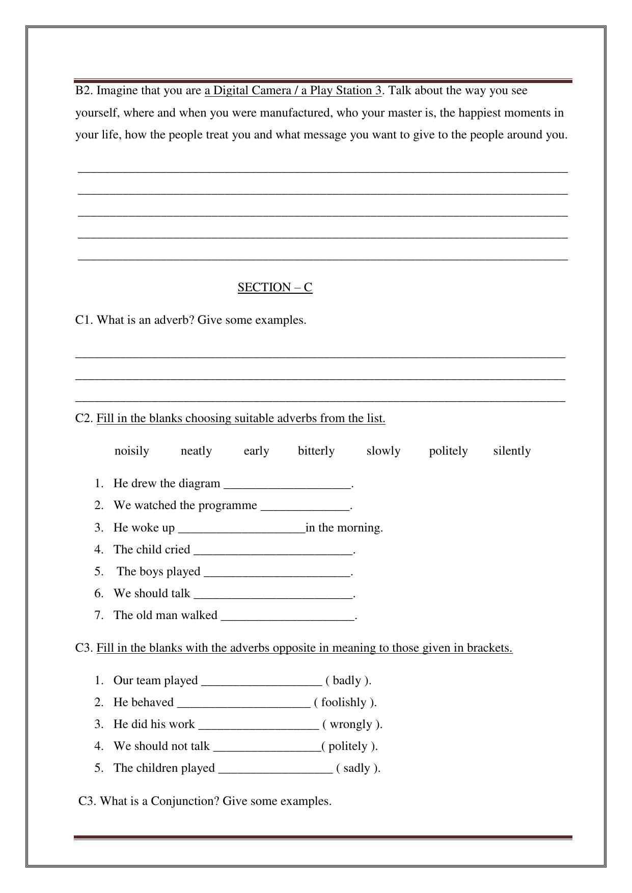 Worksheet for Class 5 English Assignment 9 - Page 20