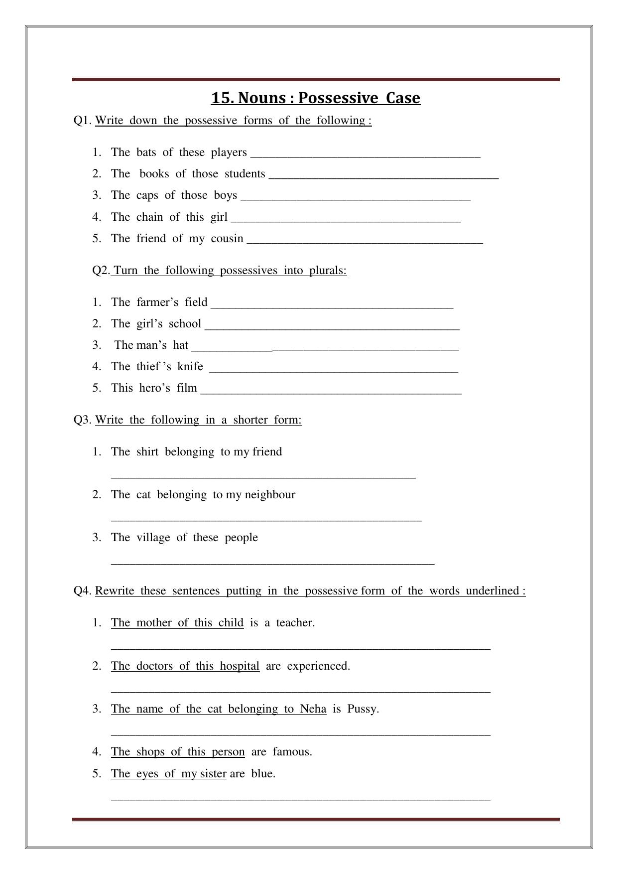 Worksheet for Class 5 English Assignment 9 - Page 30