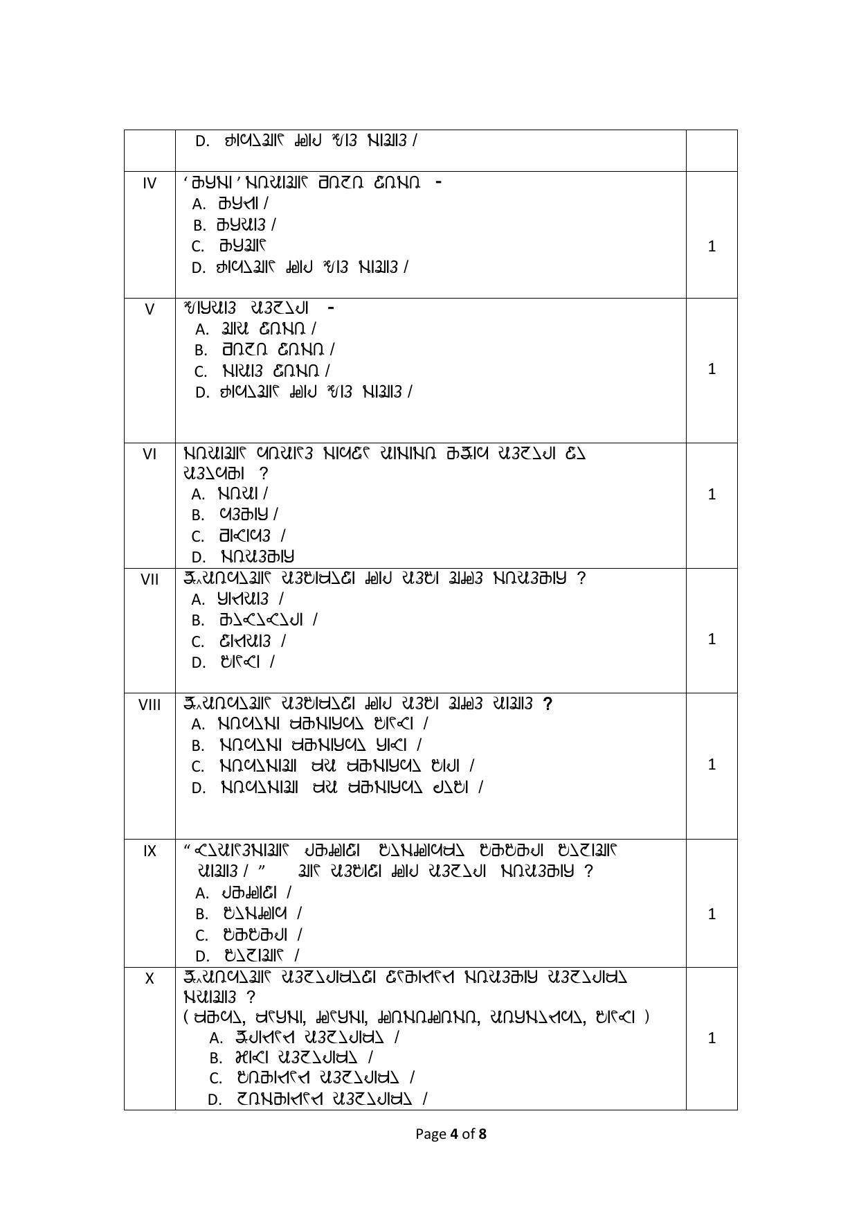 CBSE Class 10 Rai Language Sample Paper 2024 - IndCareer Docs