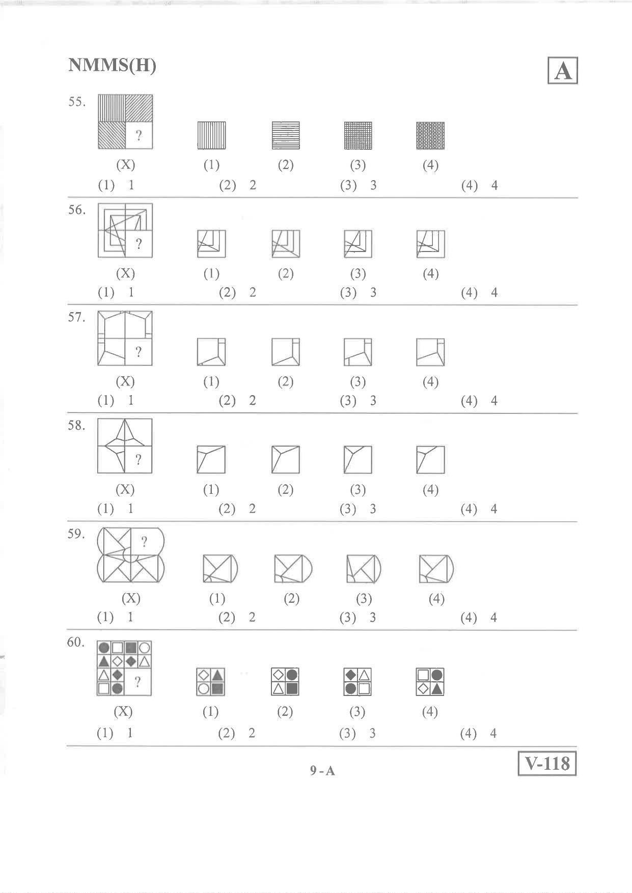 Hindi Medium Nov 2019 (Set A) Class 8 Andhra Pradesh NMMS Question Papers - Page 9