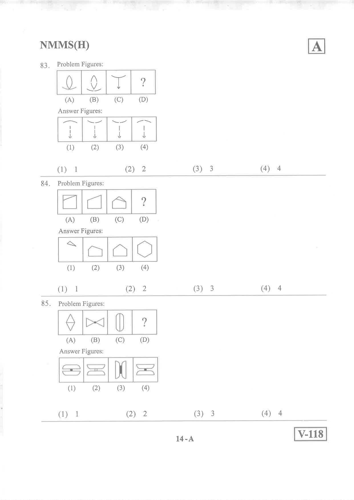 Hindi Medium Nov 2019 (Set A) Class 8 Andhra Pradesh NMMS Question Papers - Page 14
