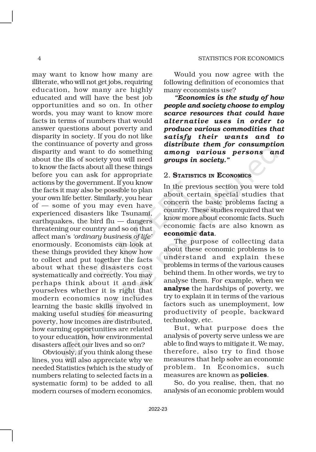NCERT Book for Class 11 Economics (Statistic Economics) Chapter 1 Introduction - Page 4
