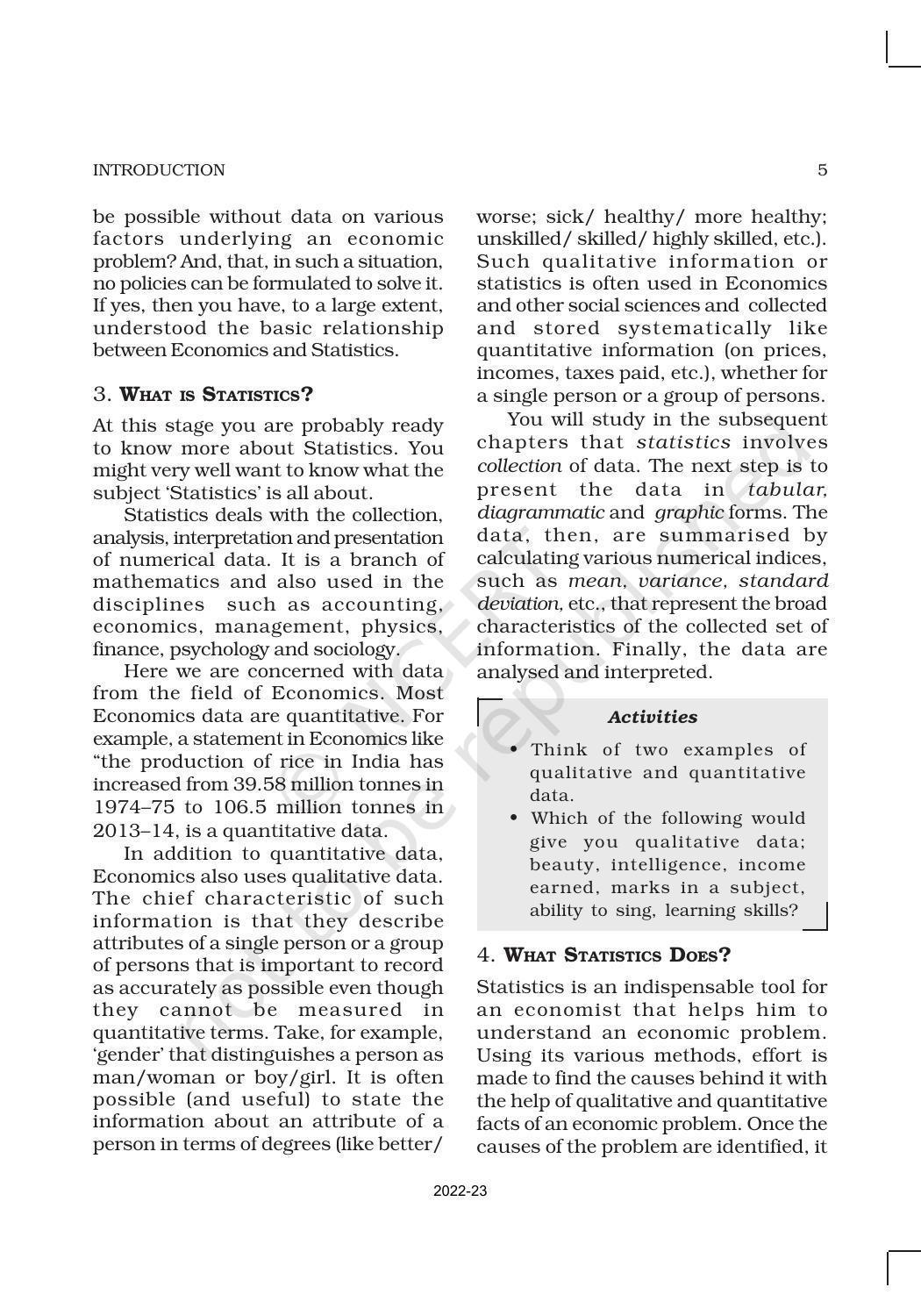NCERT Book for Class 11 Economics (Statistic Economics) Chapter 1 Introduction - Page 5