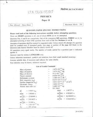 SGRDUHS 2017 B.Sc Nursing Physics IFS Main Question Papers