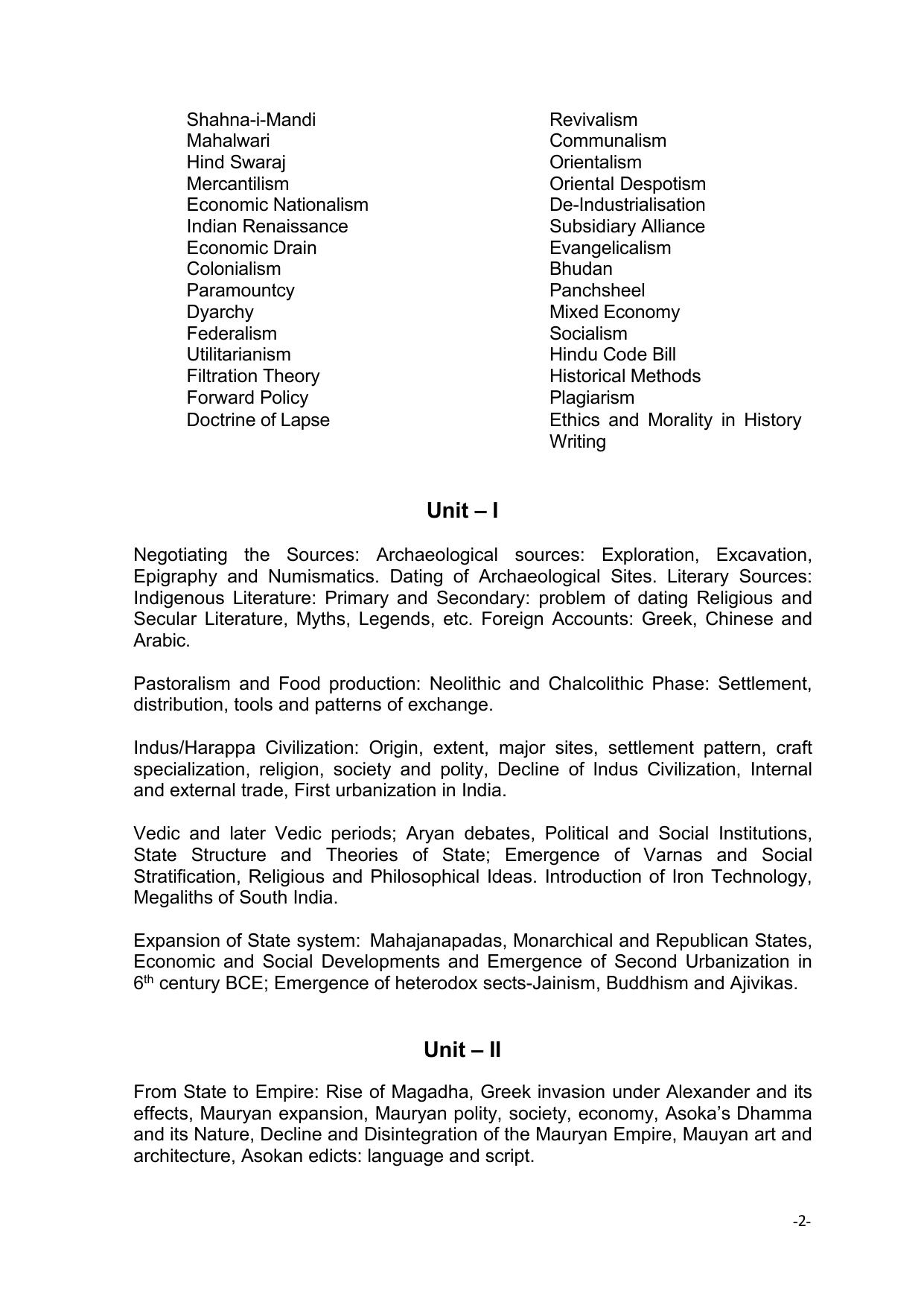 TNSET Syllabus - History - Page 2