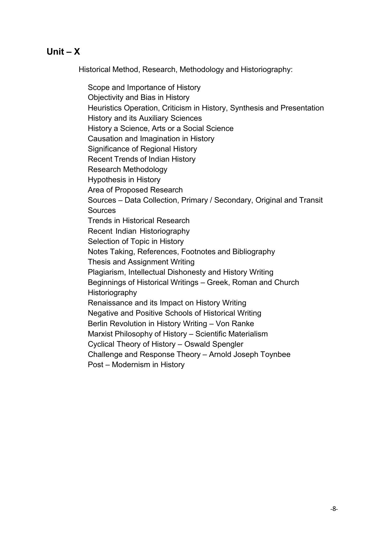 TNSET Syllabus - History - Page 8