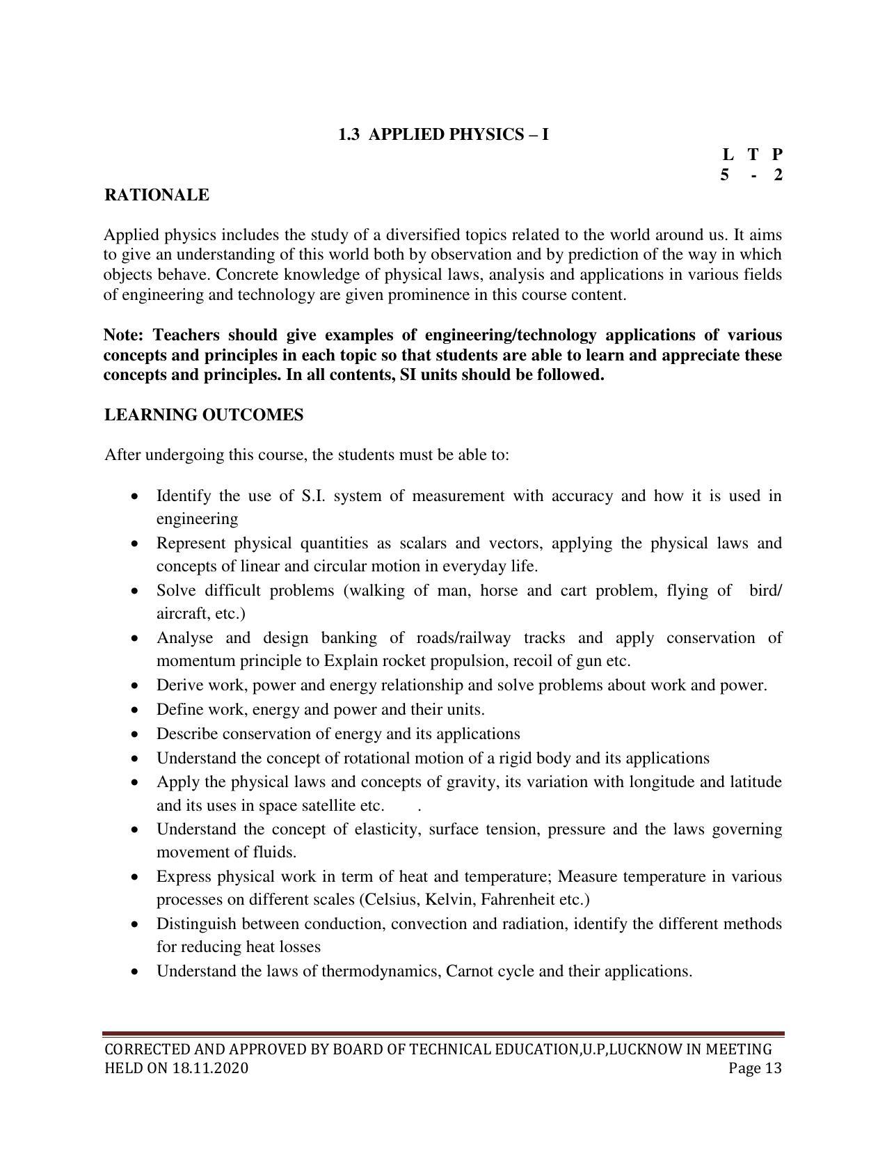 SYLLABUS FOR FIRST SEMESTER SESSION (2020-2021) - SIX SEMESTER DIPLOMA COURSE IN CHEMICAL TECHNOLOGY(RUBBER AND PLASTIC) - Page 13