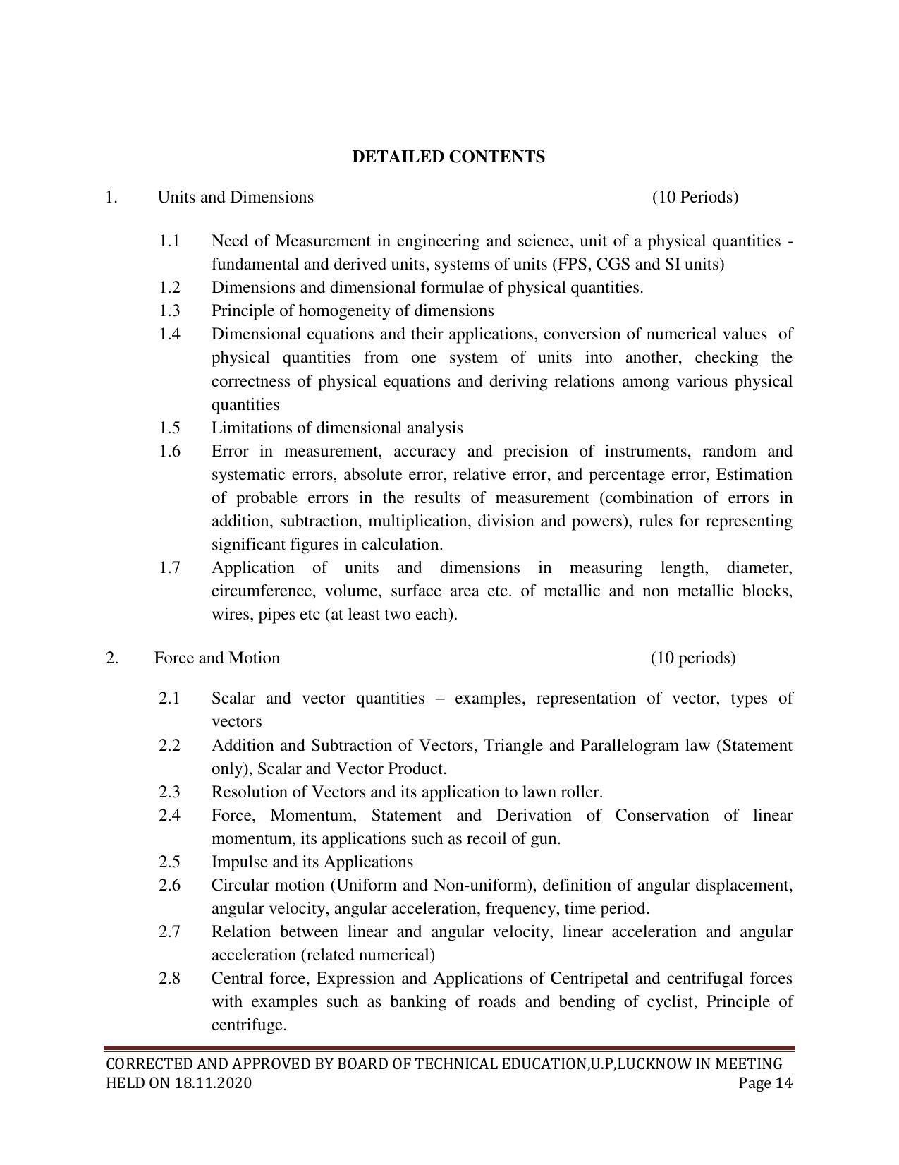 SYLLABUS FOR FIRST SEMESTER SESSION (2020-2021) - SIX SEMESTER DIPLOMA COURSE IN CHEMICAL TECHNOLOGY(RUBBER AND PLASTIC) - Page 14