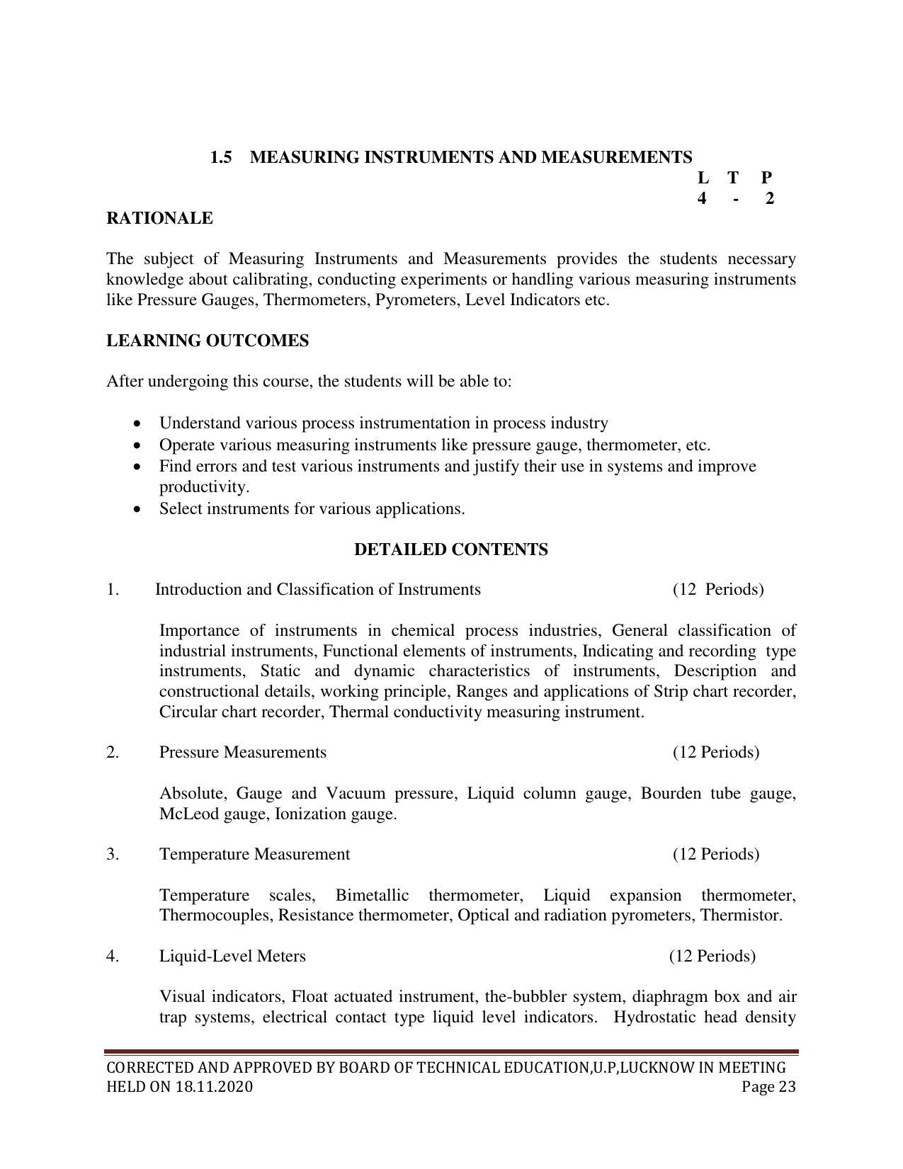 SYLLABUS FOR FIRST SEMESTER SESSION (2020-2021) - SIX SEMESTER DIPLOMA COURSE IN CHEMICAL TECHNOLOGY(RUBBER AND PLASTIC) - Page 23