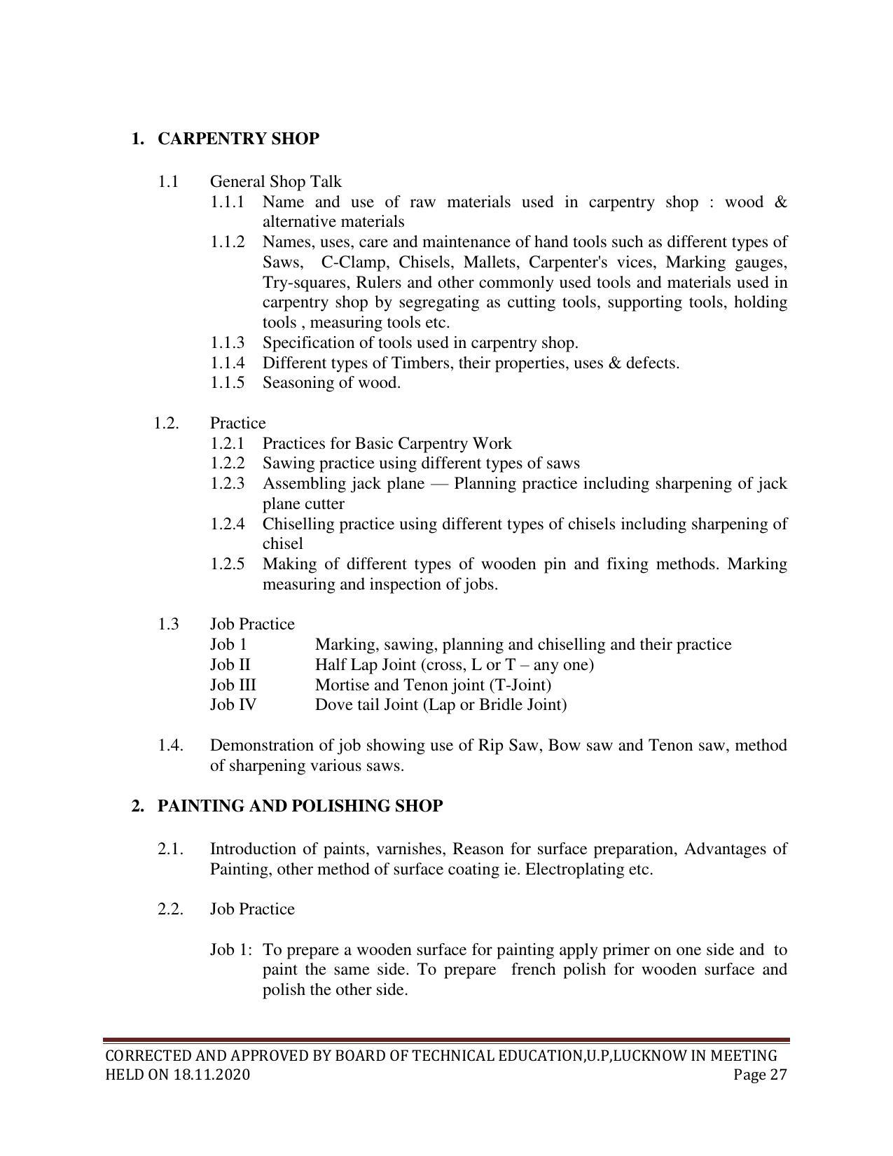 SYLLABUS FOR FIRST SEMESTER SESSION (2020-2021) - SIX SEMESTER DIPLOMA COURSE IN CHEMICAL TECHNOLOGY(RUBBER AND PLASTIC) - Page 27