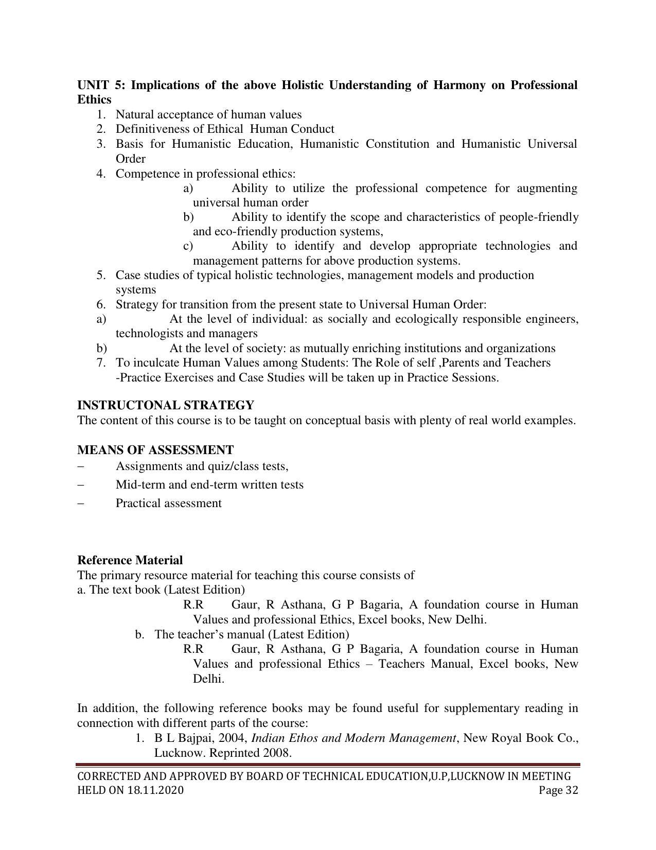 SYLLABUS FOR FIRST SEMESTER SESSION (2020-2021) - SIX SEMESTER DIPLOMA COURSE IN CHEMICAL TECHNOLOGY(RUBBER AND PLASTIC) - Page 32