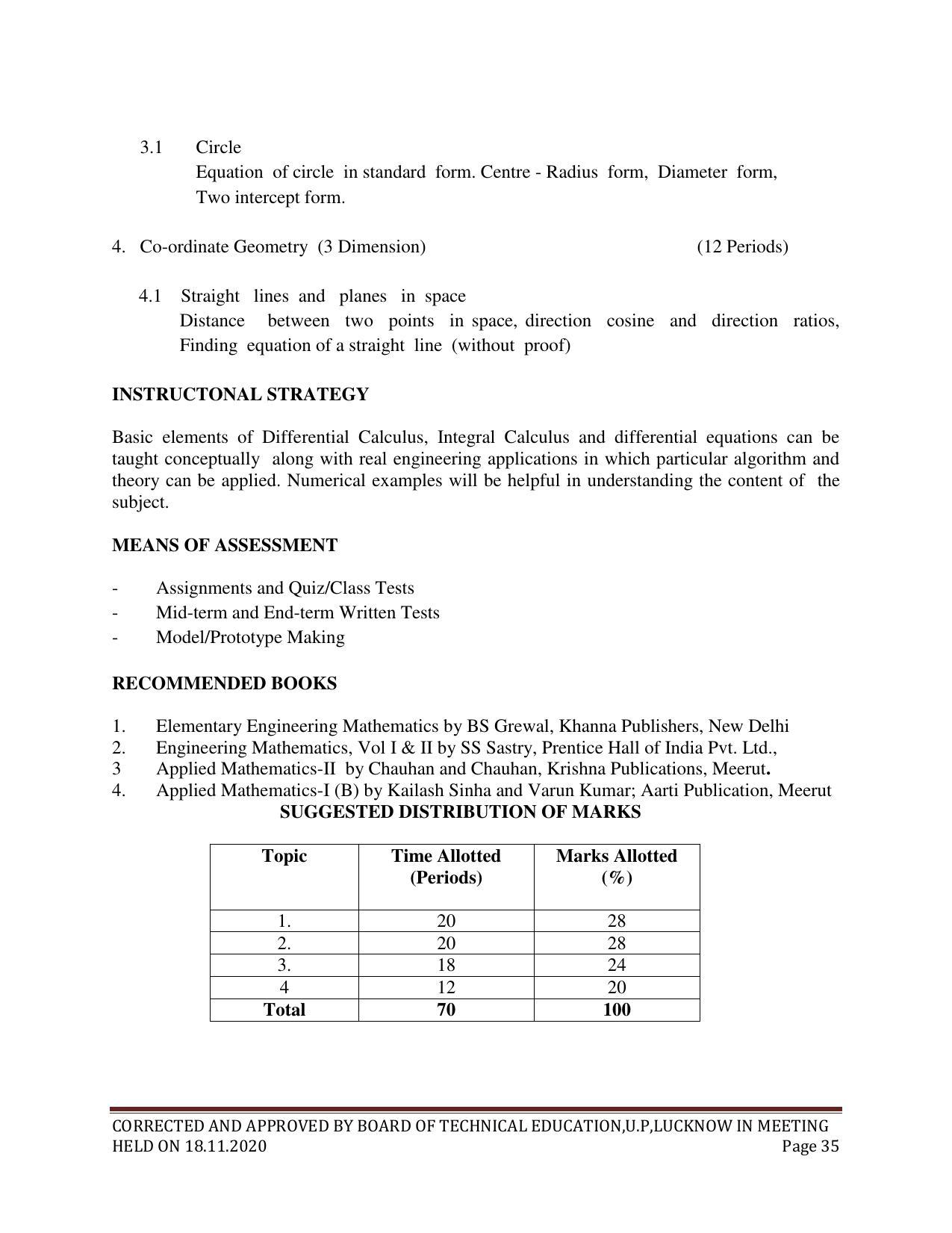 SYLLABUS FOR FIRST SEMESTER SESSION (2020-2021) - SIX SEMESTER DIPLOMA COURSE IN CHEMICAL TECHNOLOGY(RUBBER AND PLASTIC) - Page 35