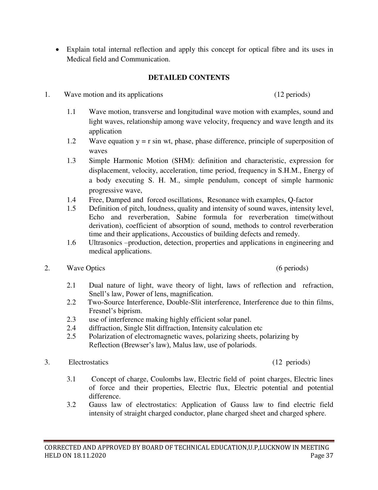 SYLLABUS FOR FIRST SEMESTER SESSION (20202021) SIX SEMESTER DIPLOMA