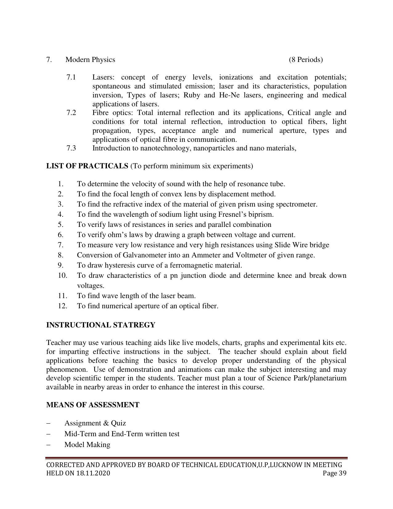 SYLLABUS FOR FIRST SEMESTER SESSION (2020-2021) - SIX SEMESTER DIPLOMA COURSE IN CHEMICAL TECHNOLOGY(RUBBER AND PLASTIC) - Page 39